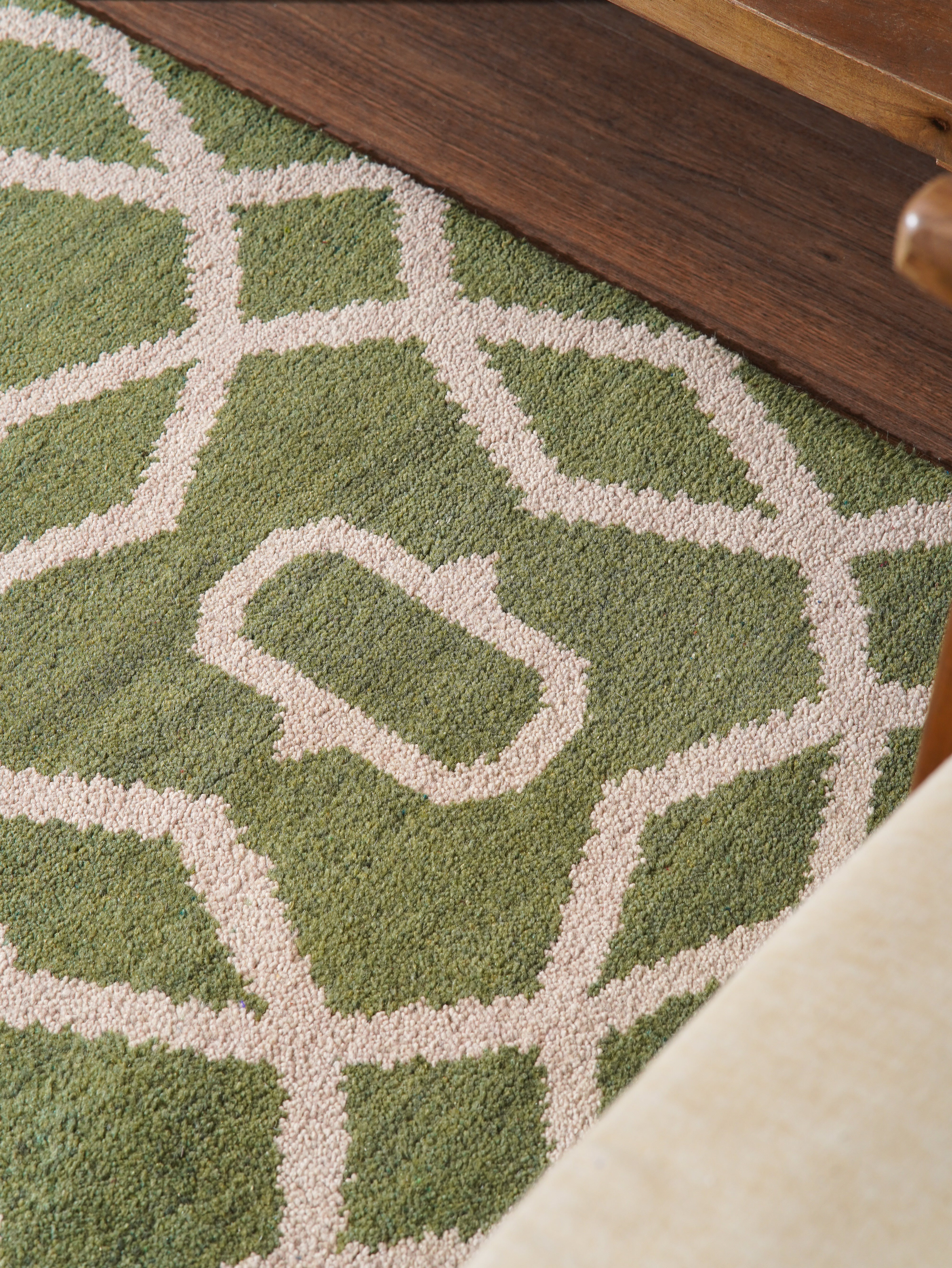 Handmade Hexagonal Boho Hand Knotted Area Rug - Soft Non-Slip Floor Mat for Living Room, Bedroom & Nursery Decor