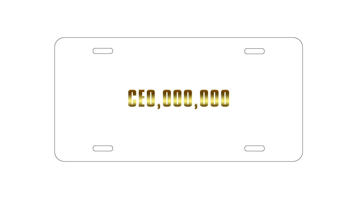 Custom Aluminum Vanity License Plate for Car - Personalized CEO Entrepreneur Design - Durable Front Bumper Plate for Business Owners, Gifts & Car Shows