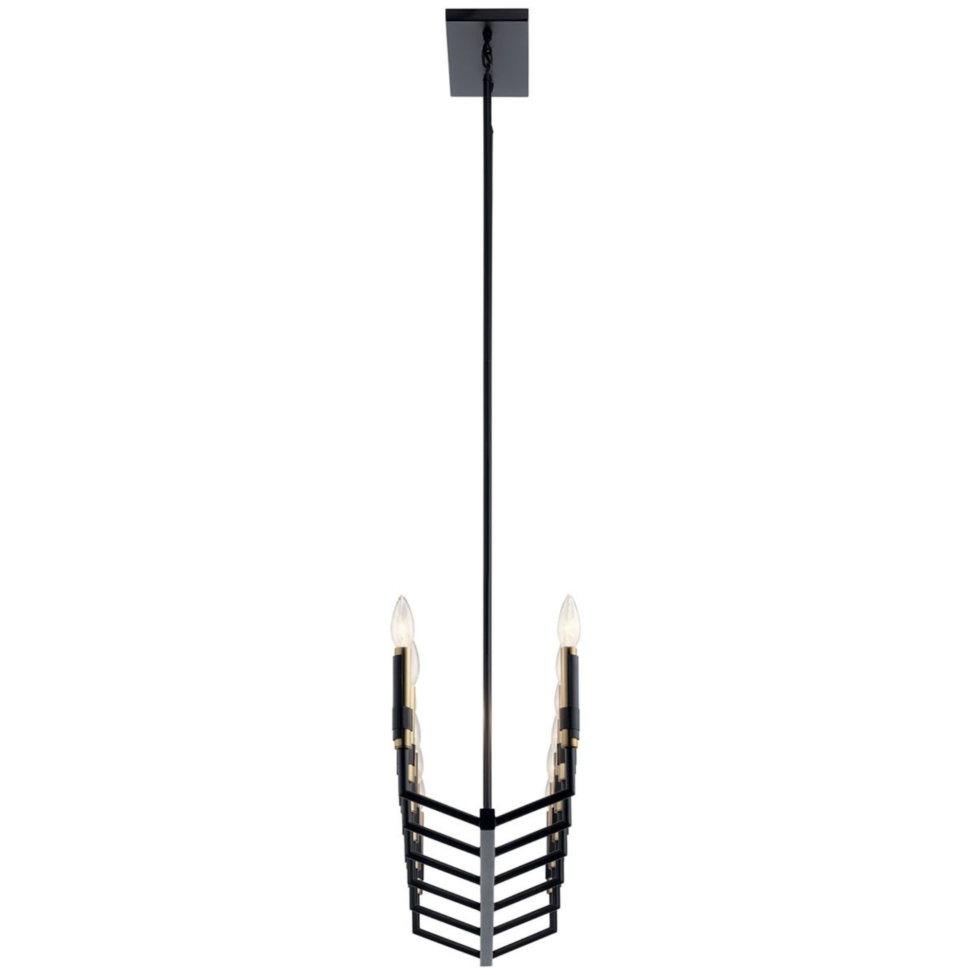 42 Inch 12-Light Modern Black Chandelier - Armand Crystal Ceiling Light Fixture for Dining Room, Living Room, Bedroom & Foyer Decor