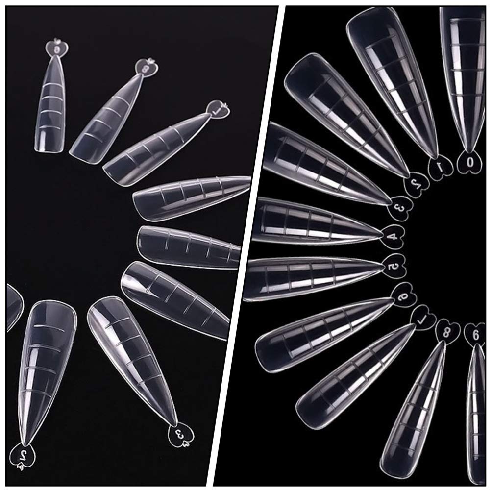 100pcs Crystal Nail Tips - Acrylic Fake Nails for Manicure & Nail Art | DIY Nail Extension Kit with Nail Beauty Plate | Perfect for Salon, Home Use & Party Glam