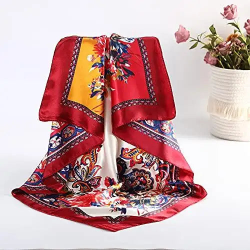 4 Pack Stylish Square Scarves - Fashionable Hair Accessories & Neck Scarves for Women - Perfect for Casual Outfits, Office Wear, and Special Occasions