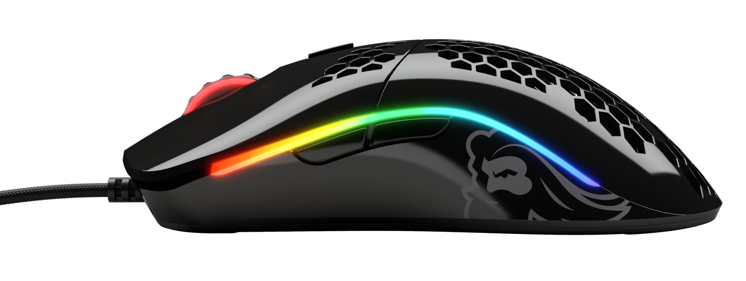 Glorious Model O Wired Gaming Mouse - Ultra Lightweight 67g, Honeycomb Design, RGB Lighting, Pixart 3360 Sensor, Omron Switches, Ambidextrous - Glossy Black | Perfect for FPS, MOBA & Esports Gaming