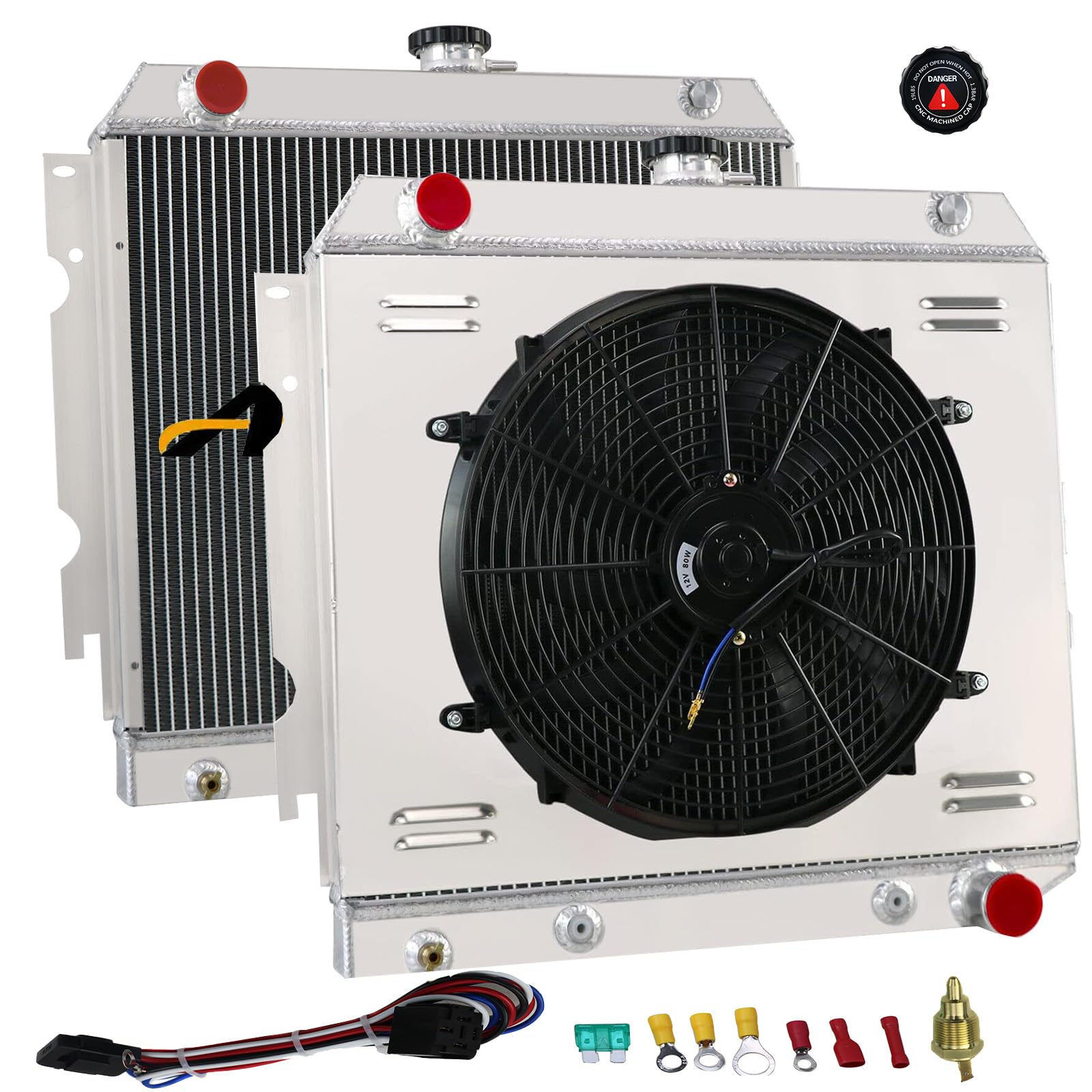 High-Performance 3-Row Aluminum Radiator for 1962-1972 Chevy II Nova, Dodge Charger, Coronet & Plymouth Mopar V8 - 22