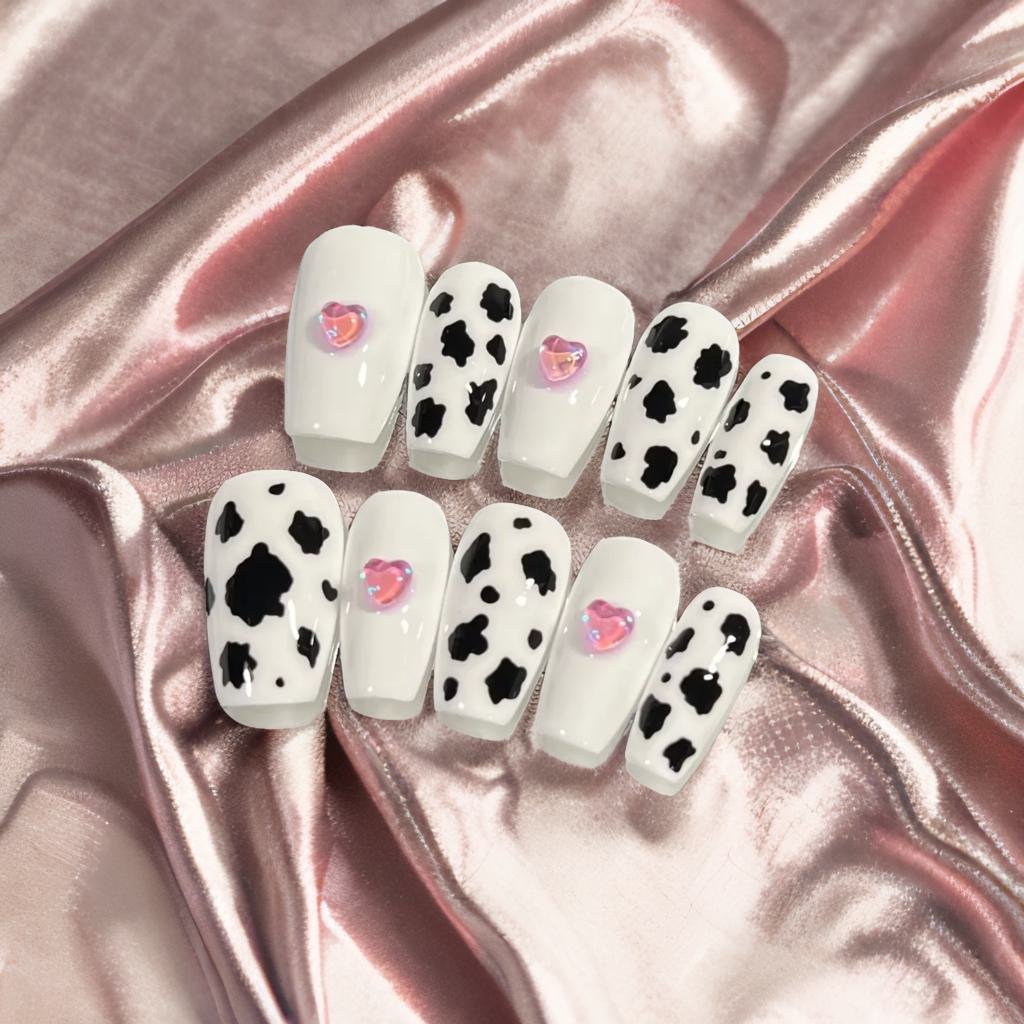 Whimsical Pink Press On Nails - Hand Painted Fake Nails with Floral Designs | Perfect for Parties, Weddings & Special Occasions