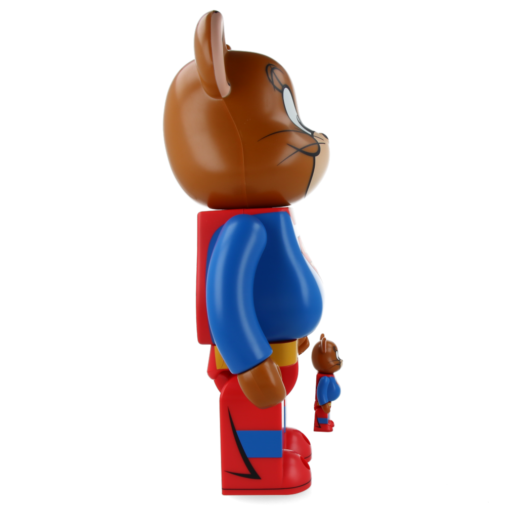 Tom and Jerry as Superman Bearbrick 400% & 100% Collectible Vinyl Art Toy - Perfect for Anime Fans, Home Decor, and Gift Giving