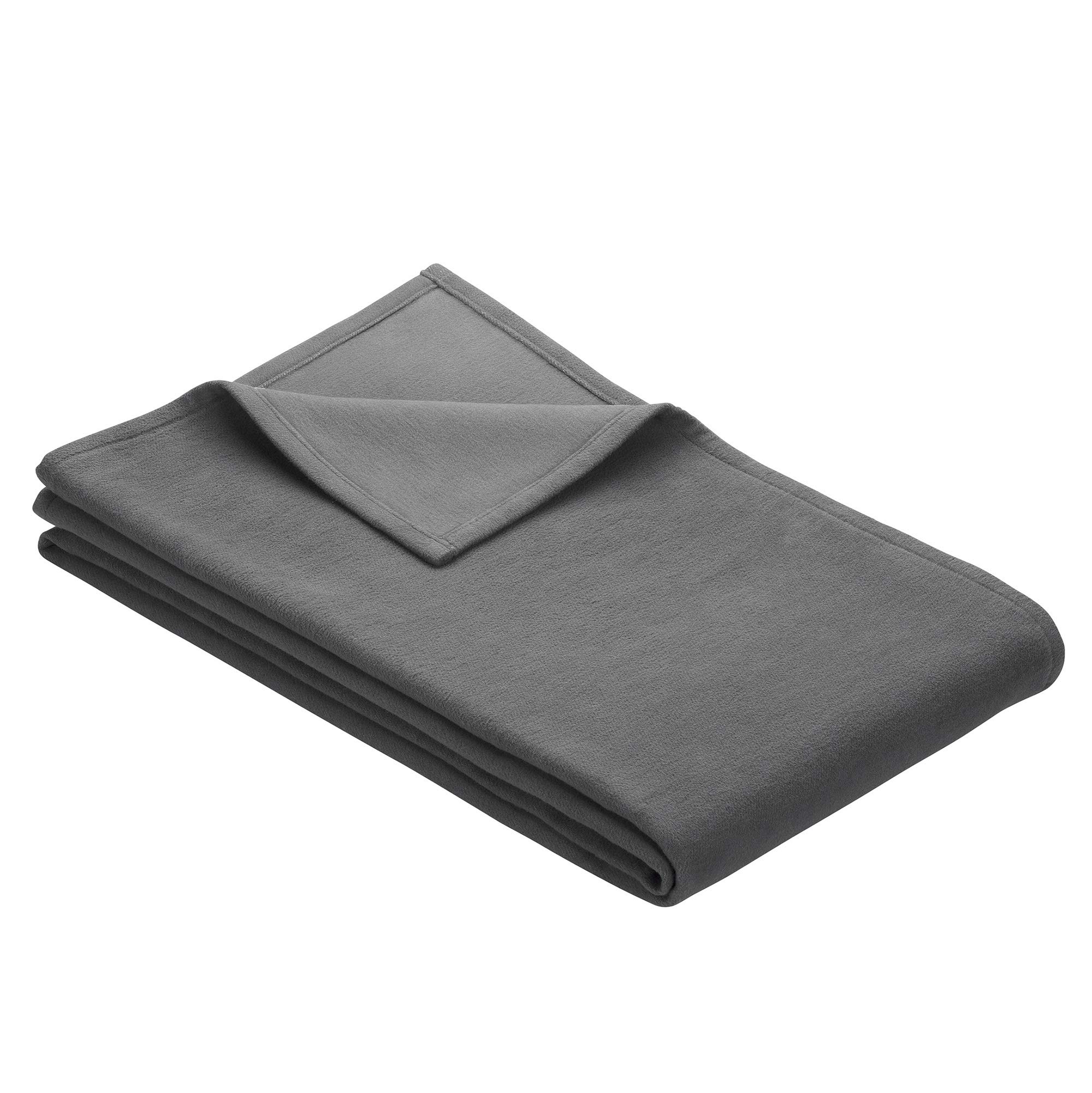 Ibena 100% Cotton King Size Blanket - Soft, Breathable & Cozy - Grey Stone Color - Perfect for Bedroom, Living Room & Travel