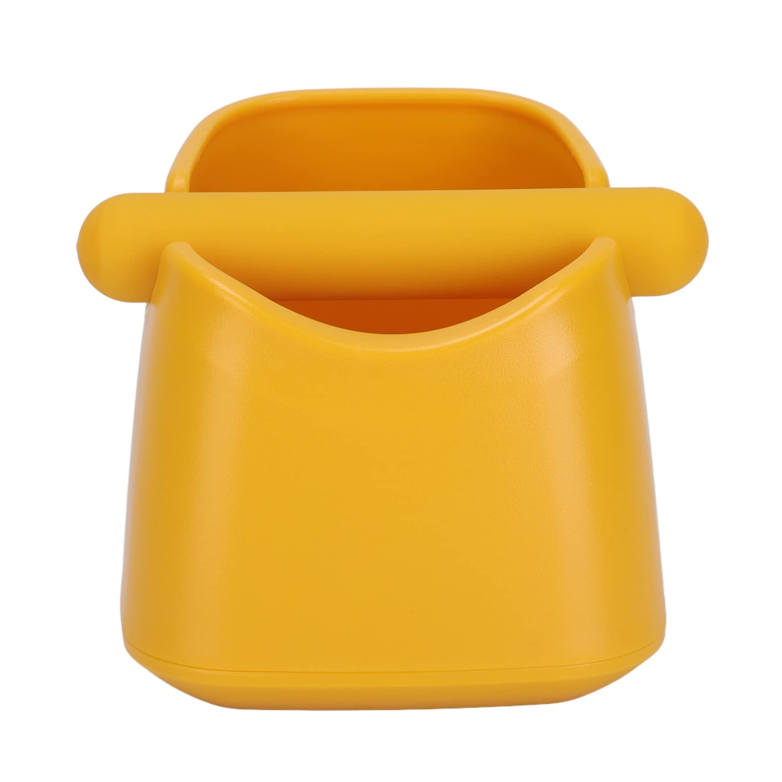 Stainless Steel Coffee Knock Bin - Durable Coffee Grounds Container with Removable Knock Bar, Non-Slip Base for Espresso Bars & Home Brewing | Perfect for Baristas & Coffee Enthusiasts (Yellow)
