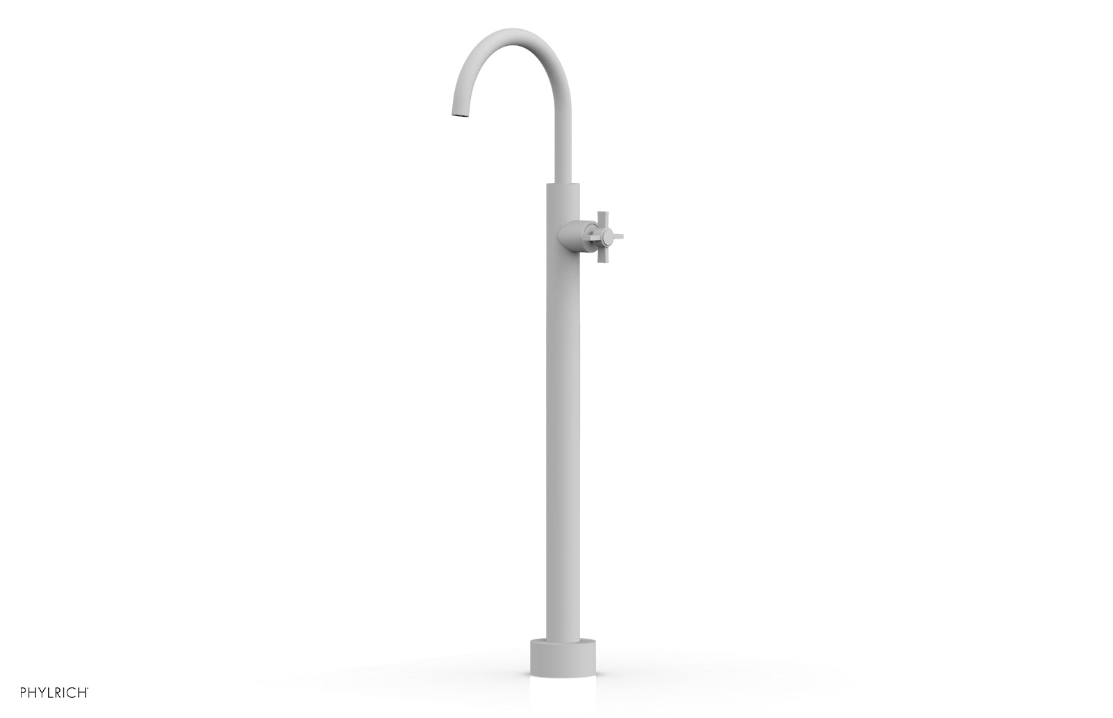 BASIC Tall Floor Mount Tub Filler with Cross Handle - D132 44 02 - Perfect for Modern Bathroom Renovations and Spa-Like Showers