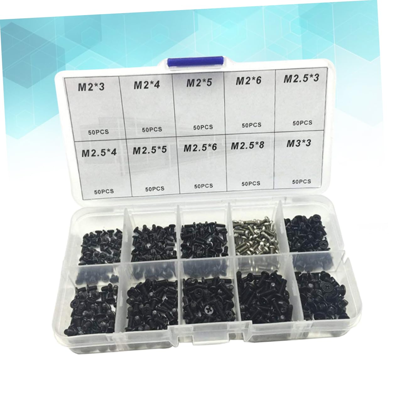 Healeved 1500 Pcs 3mm Black Self Tapping Screws for Laptop Repair - Cross Head Computer Screws with Nuts | Durable Small Screws for MacBook, Dell, HP & More | Perfect for DIY Laptop Maintenance & Electronics Projects