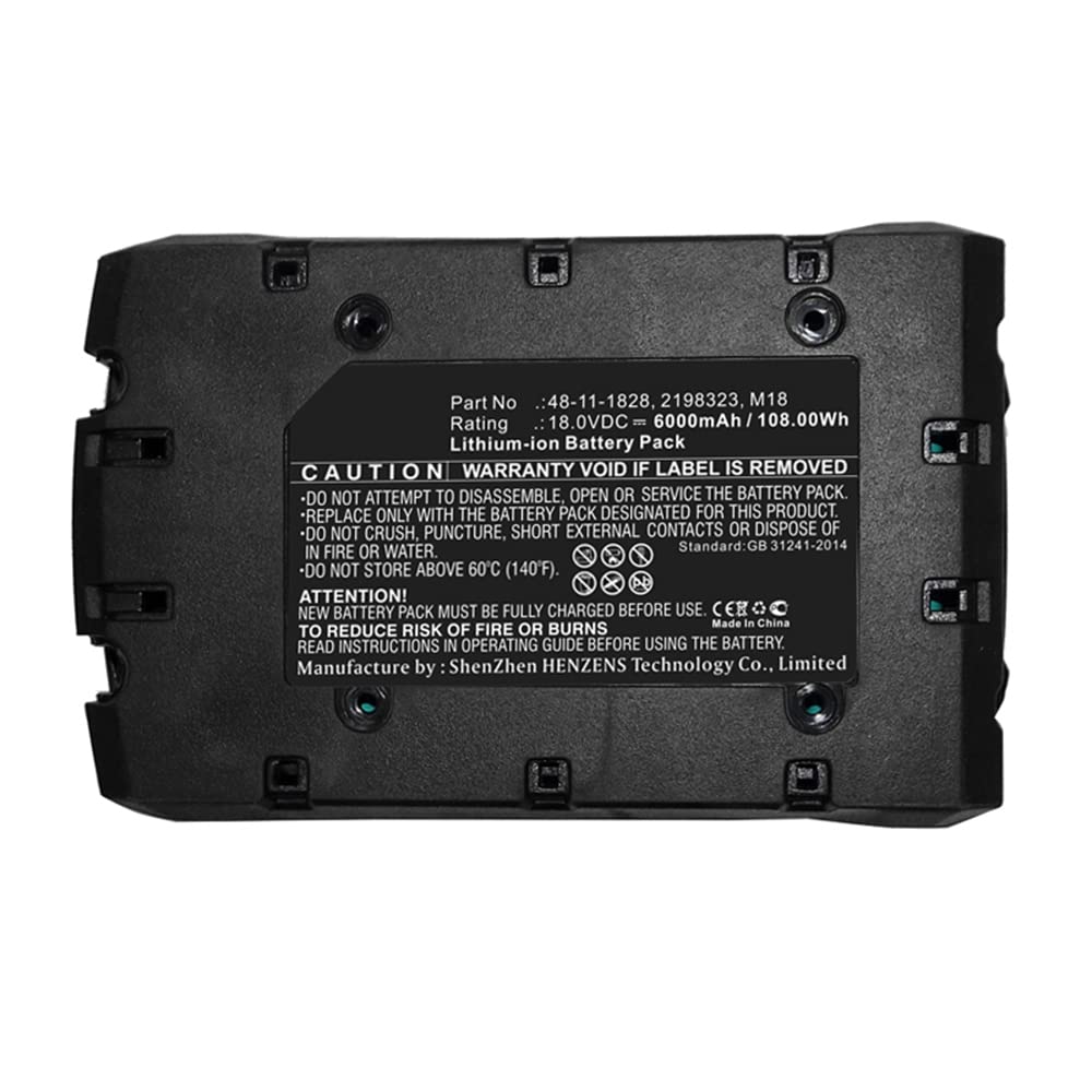 Synergy Digital 18V 6000mAh Li-ion Battery - Compatible with Milwaukee 2642-21CT Power Tools | High Capacity Replacement Battery for Drills, Saws & Power Tools | Perfect for Construction, DIY & Home Improvement Projects