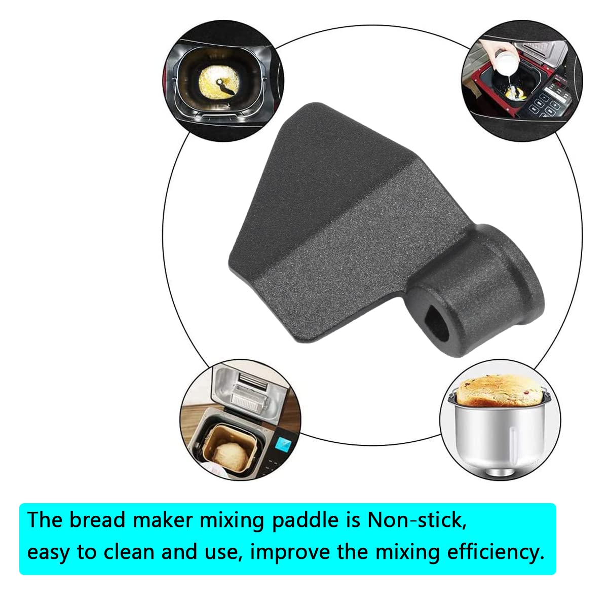 2 Pack Non-Stick Coated Carbon Steel Bread Maker Paddles - Replacement Blades for Bread Machine | Perfect for Homemade Bread, Rolls & Dough Kneading