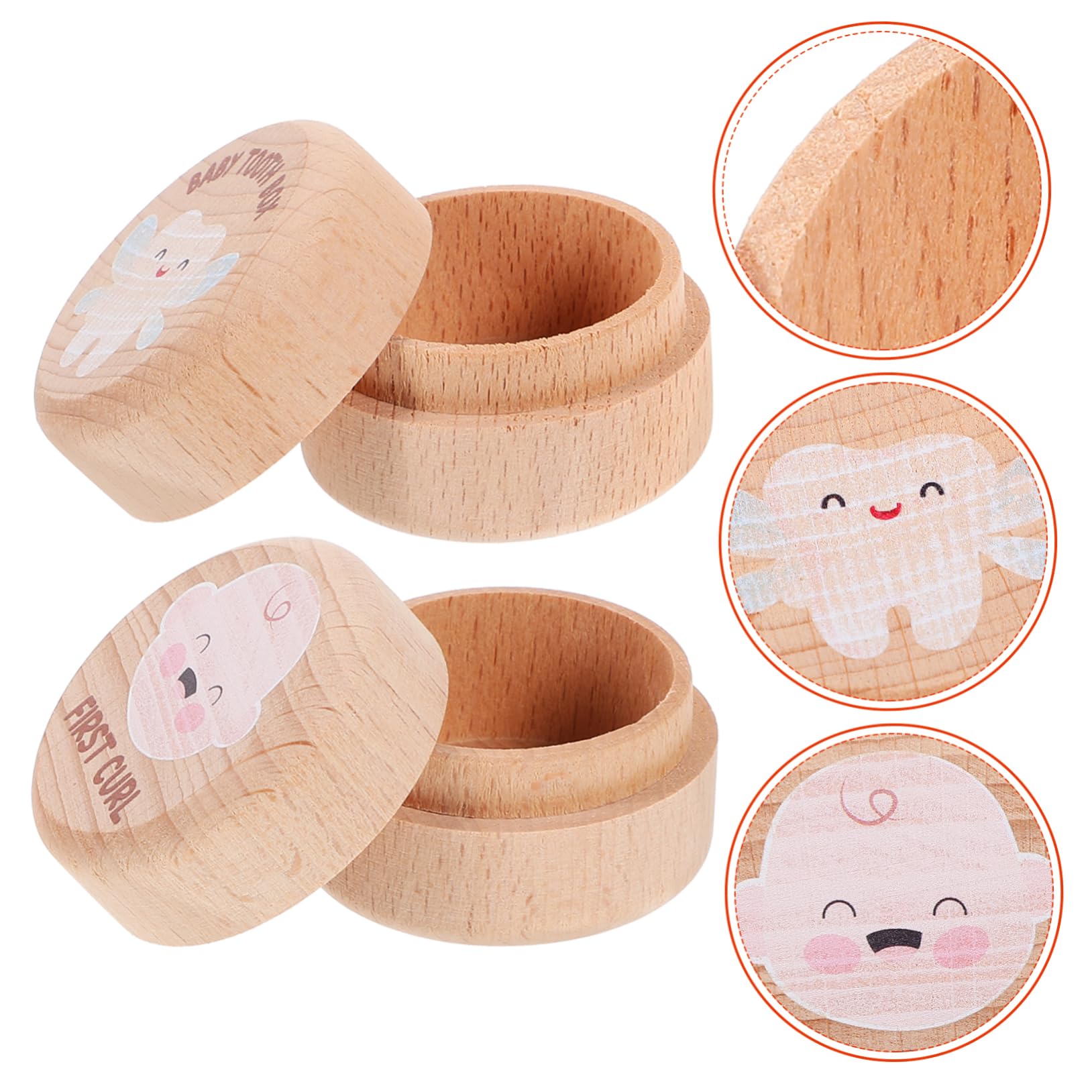 VOSAREA 2-Pack Wooden Tooth Storage Box - Tooth Holder & Organizer Container for Teeth Whitening Trays, Dentures, Braces - Perfect for Travel & Bathroom Organization