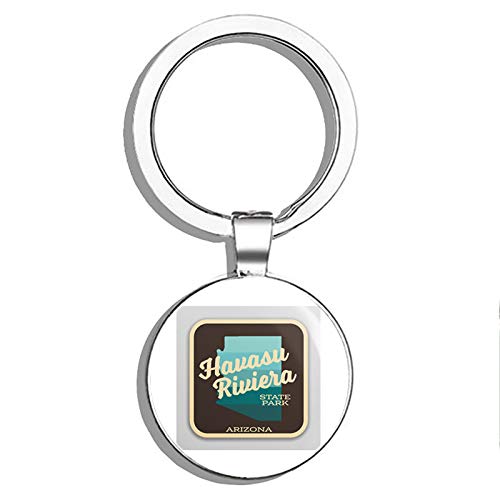 Explore Havasu Riviera State Park - Arizona Wanderlust Camping Themed Double-Sided Stainless Steel Keychain with Key Ring & Car Key Finder - Perfect for Outdoor Adventures, Travel Enthusiasts & Camping Gear