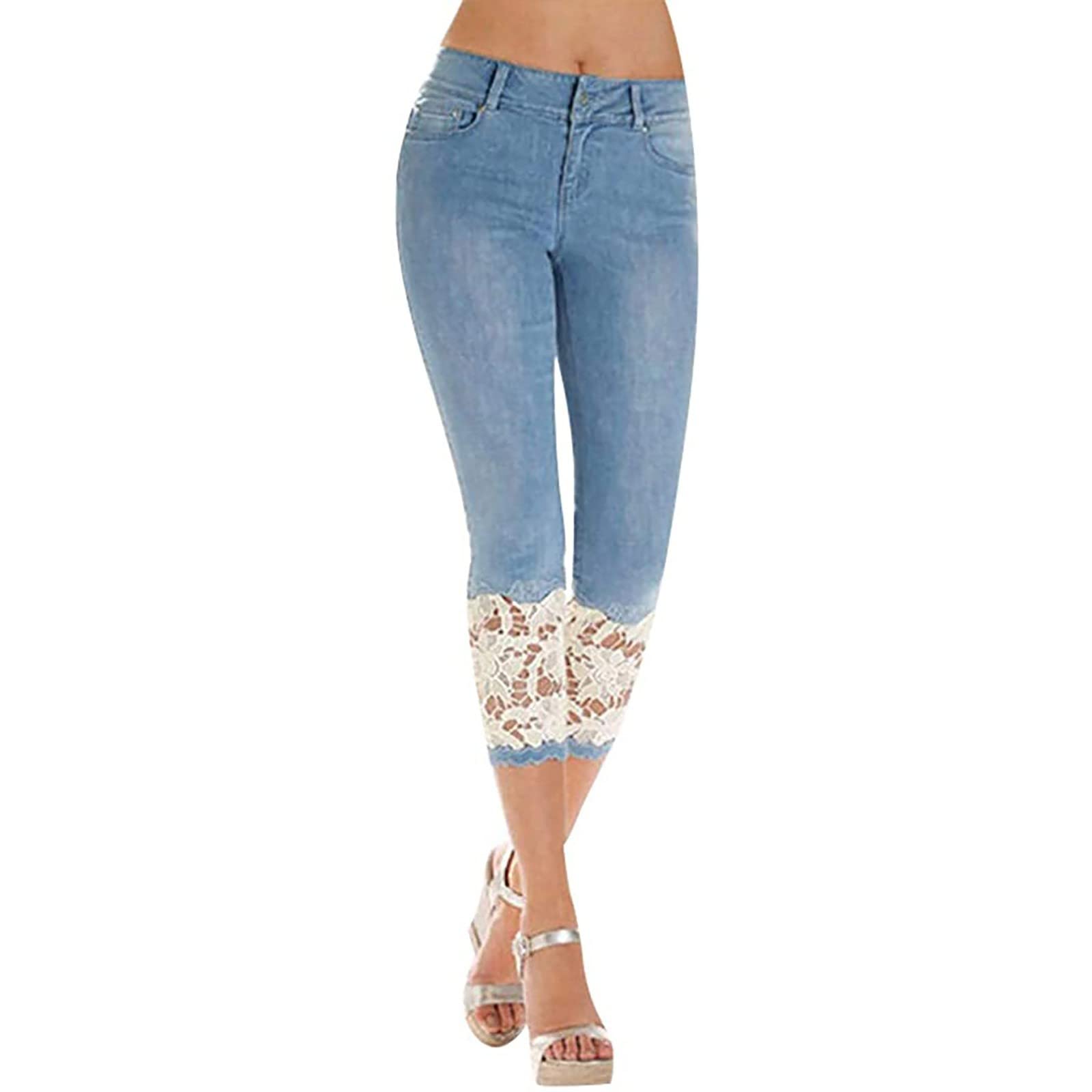 AAZJSS Women's Distressed High Waisted Boyfriend Capris Jeans - Stretchy Skinny & Loose Fit Plus Size - Perfect for Casual Outfits, Date Nights & Streetwear Fashion