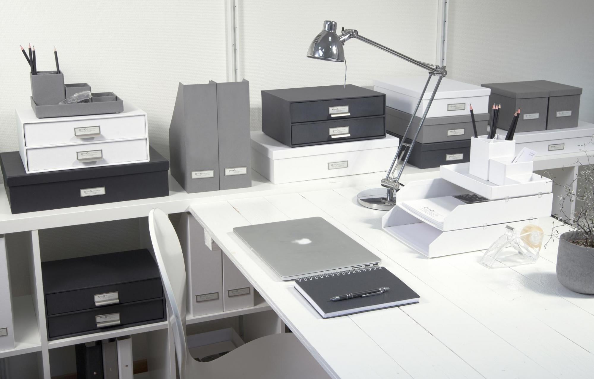 Johan File Box - White Document Organizer for Office, Home & School | File Storage Solution for Papers, Folders & Supplies