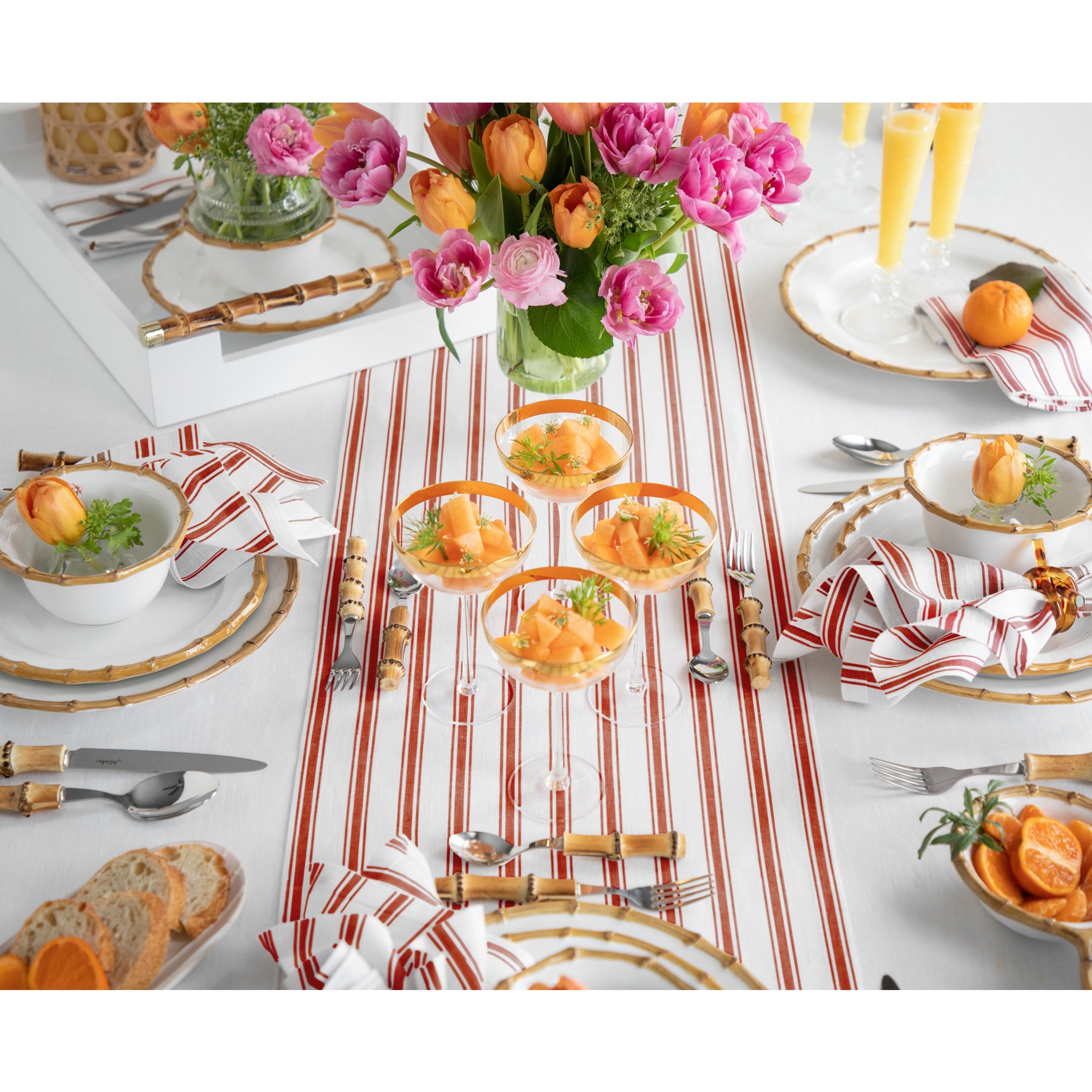 Stylish Capri Ticking Stripe Table Runner - Cotton Farmhouse Decor for Dining Room, Kitchen, or Wedding Party Decorations
