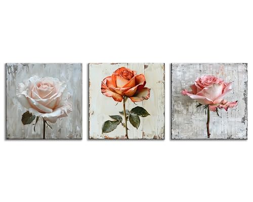 Distressed Wood Background Rose