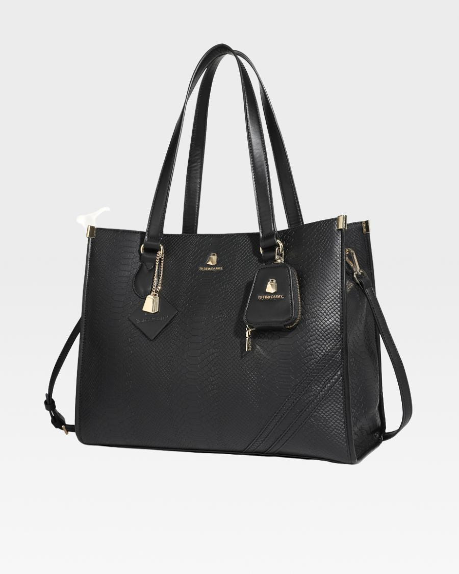 Apollo 1 Black Tote Bag - Stylish & Durable Shopping Bag for Women, Work, Travel & Beach