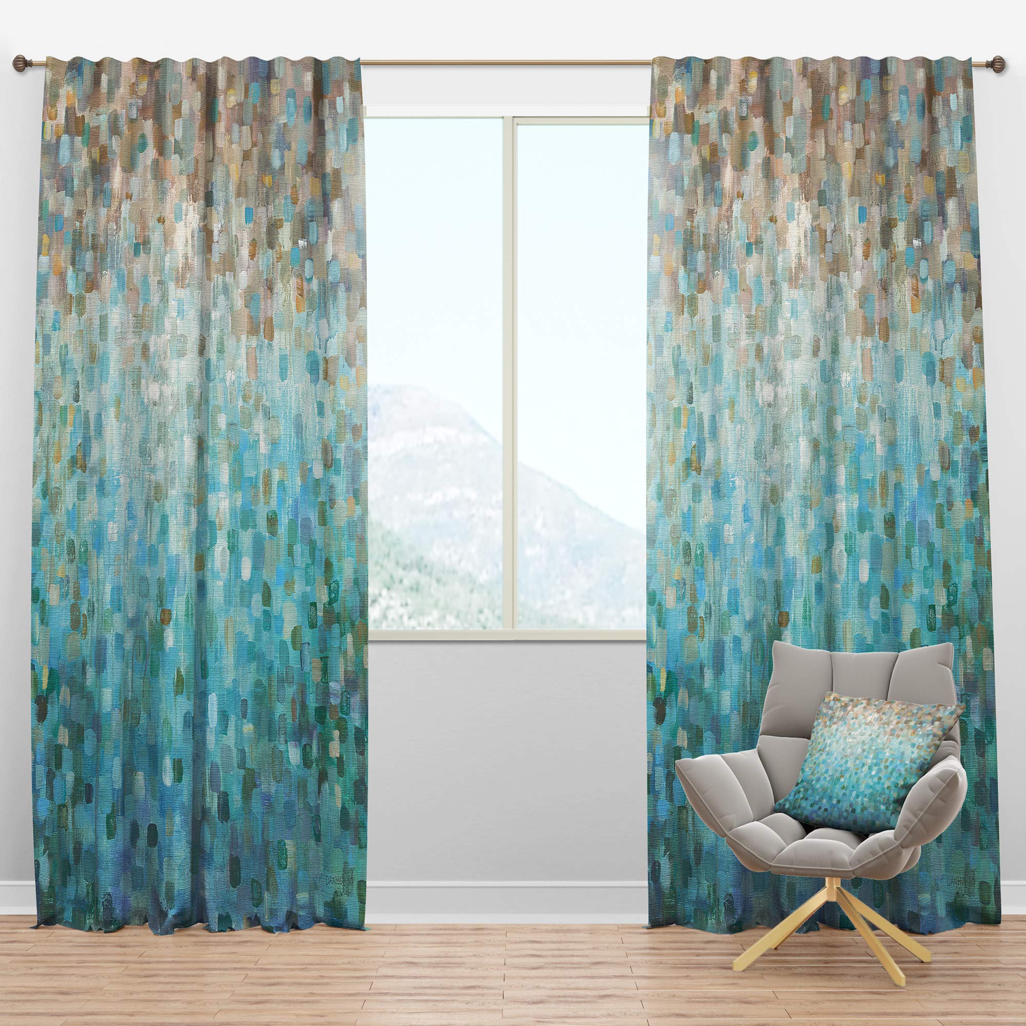 DesignQ Blackout Curtains - Thermal Insulated Single Panel (52x108) - Abstract Pattern for Bedroom & Living Room - Light Blocking & Energy Saving Window Drapes for Better Sleep & Temperature Control