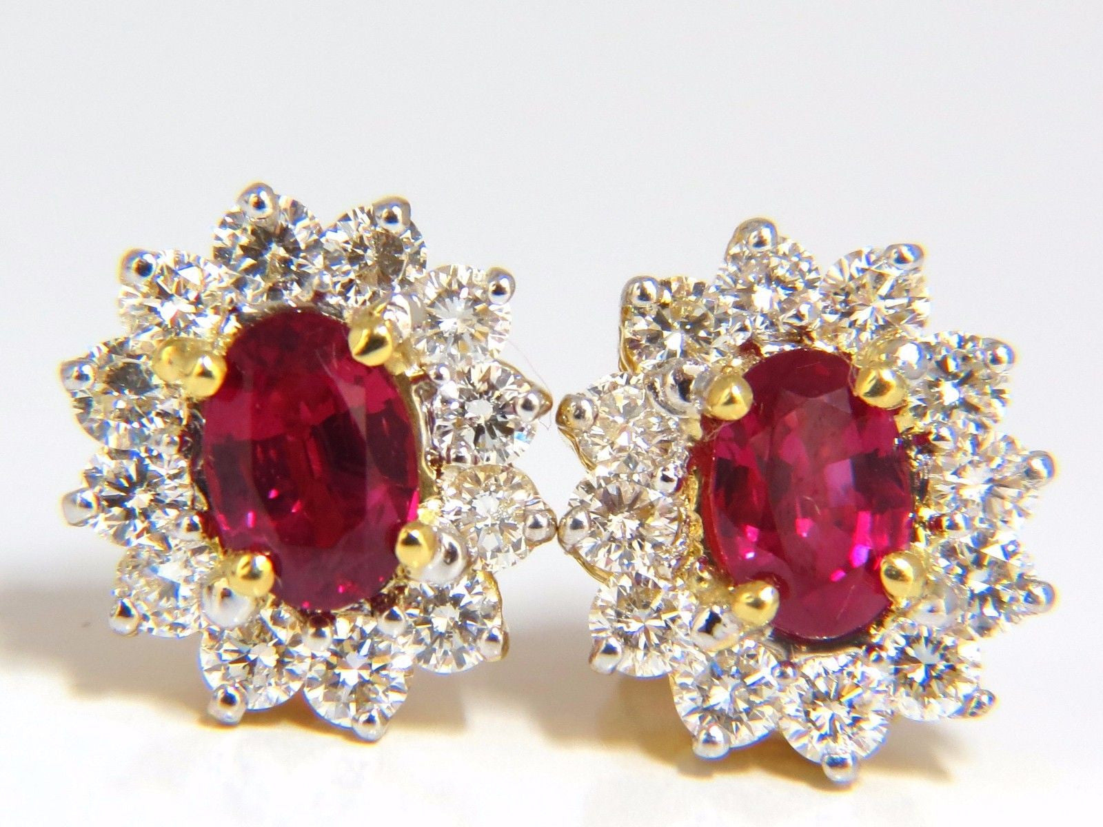 GIA Certified 3.68 Carat Natural Ruby Diamond Earrings in 18K Gold - Elegant Jewelry for Weddings, Parties & Special Occasions