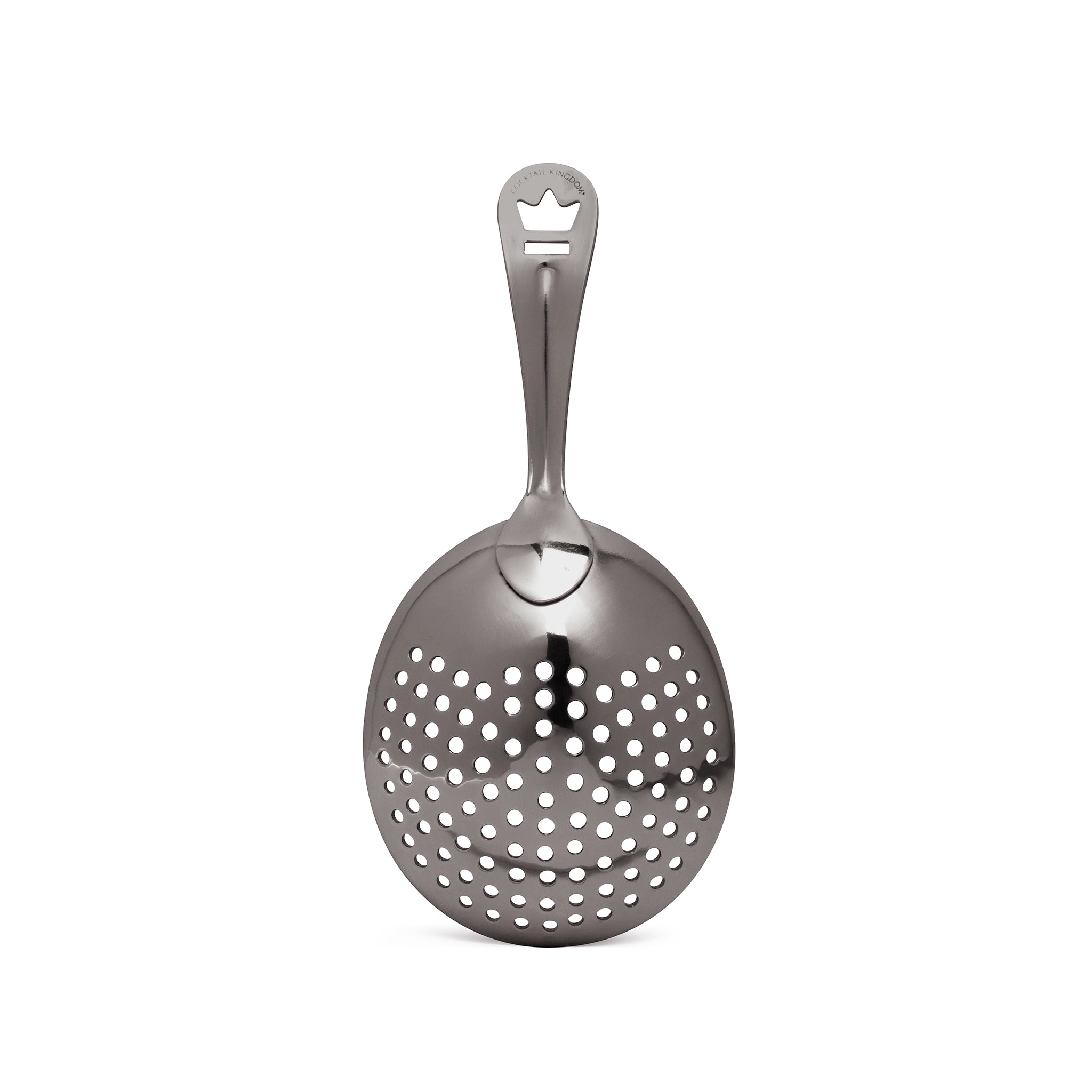 Premium Julep Strainer - Gunmetal Black Bar Tool for Cocktails, Mint Juleps & Home Bartending - Perfect for Mixing, Straining & Serving Drinks