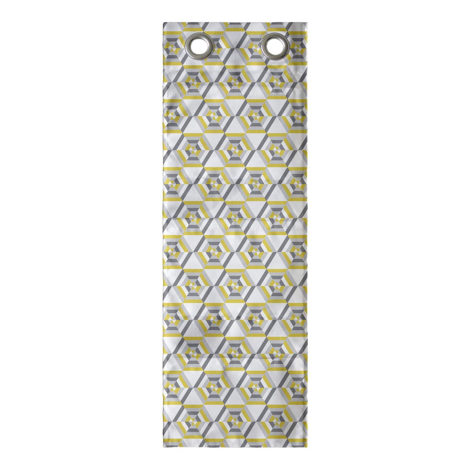 Ambesonne Hexagon Hanging Organizer - Yellow & White Polyester Storage Bag with Multiple Pockets, 9