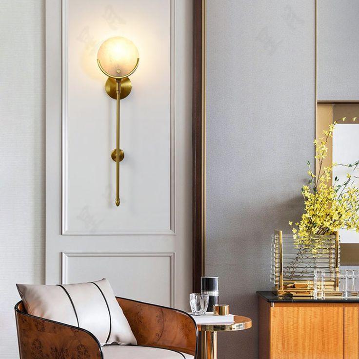 Stylish Ava Brass Wall Lamp - Vintage Sconce Lighting for Living Room, Bedroom & Hallway - Perfect for Ambient and Accent Lighting