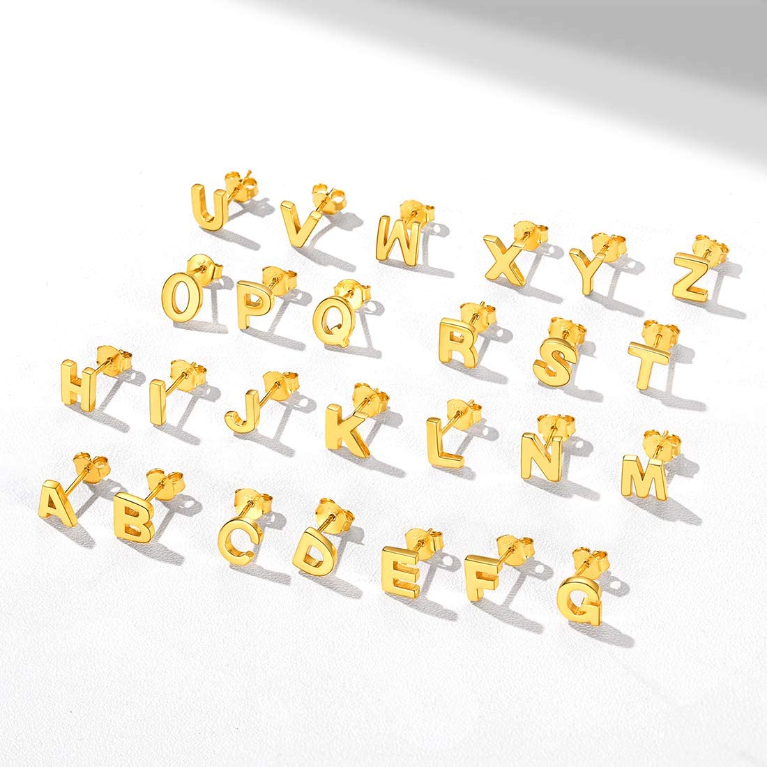 Hypoallergenic 925 Sterling Silver Initial Letter Stud Earrings for Women - Tiny A-Z Alphabet Studs for Sensitive Ears (Gift Box Included) | Perfect for Everyday Wear, Gifts & Special Occasions