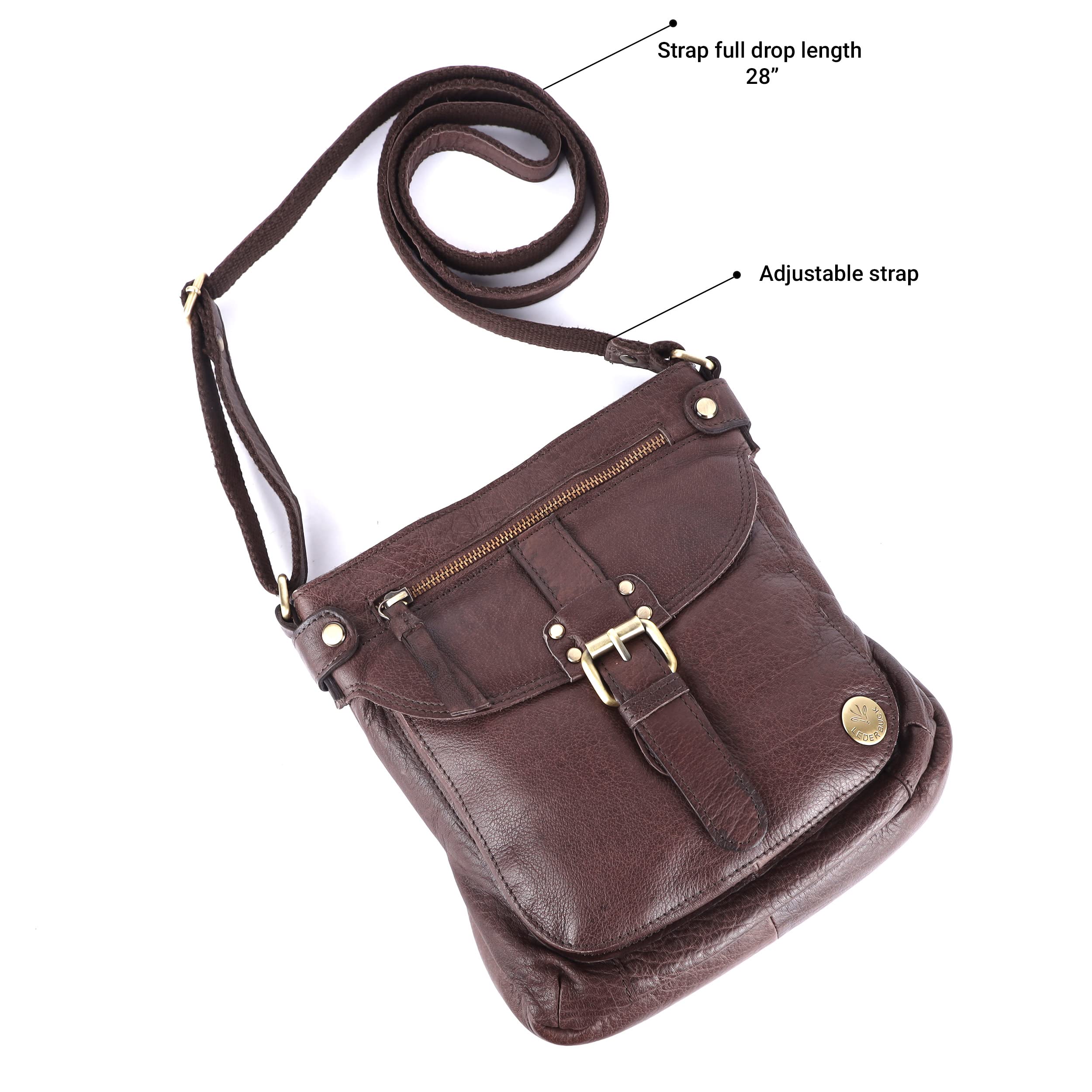 Genuine Leather Small Women's Crossbody Bag - Soft & Stylish Shoulder Purse for Everyday Use, Work, Travel & Shopping