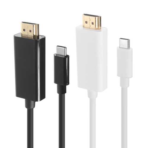 6ft 1.8M 4K USB 3.1 Type C Male to HDMI Male Adapter Cable for MacBook Pro, iPad, Tablet - High Speed Data Transfer & Video Streaming for Home Office & Entertainment