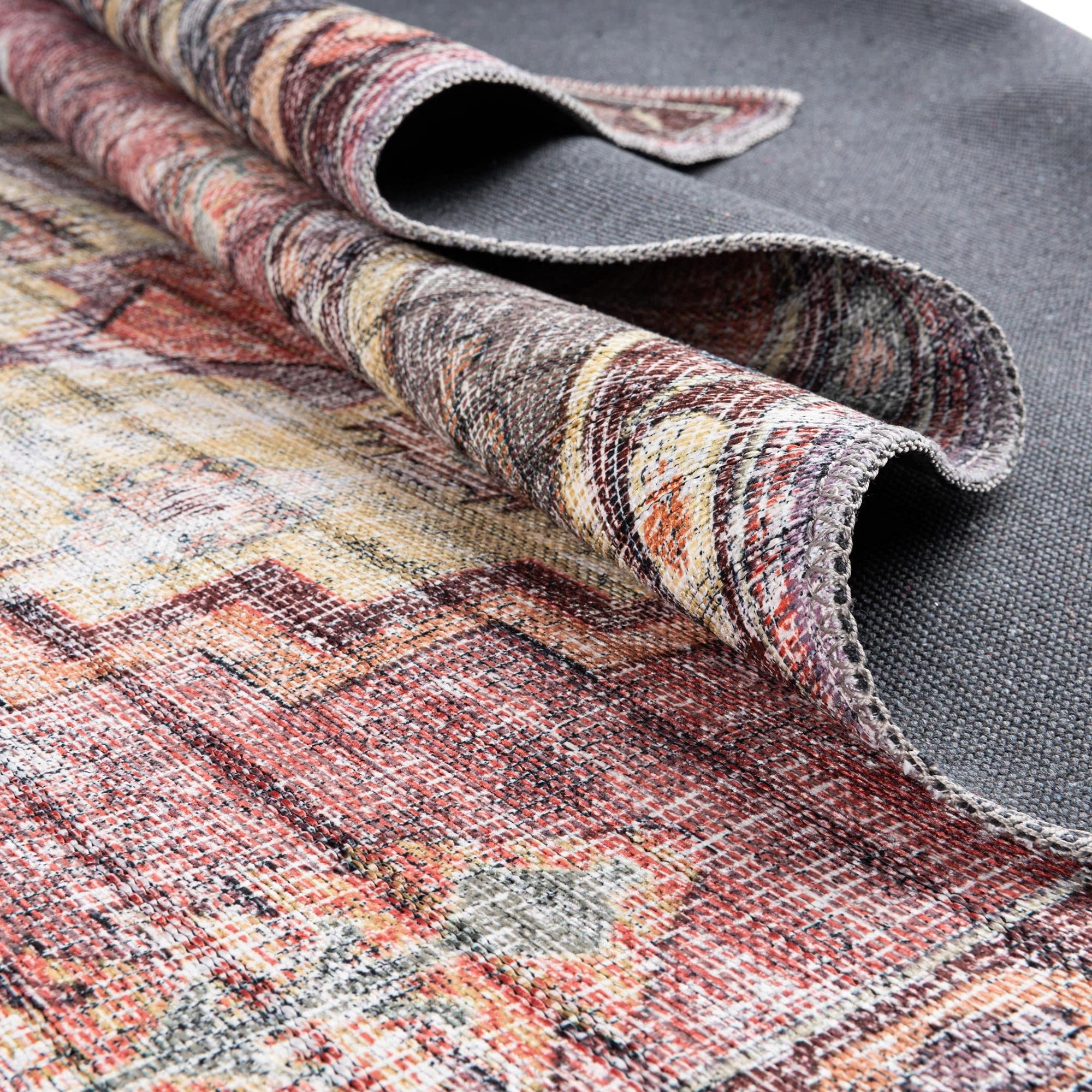 Washable Pink Low-Pile Rug 10' x 13' - Maahru Collection by Rugs.com | Soft & Durable for Living Rooms, Dining Rooms, Open Floor Plans | Perfect for Home Decor, Family Gatherings & High-Traffic Areas