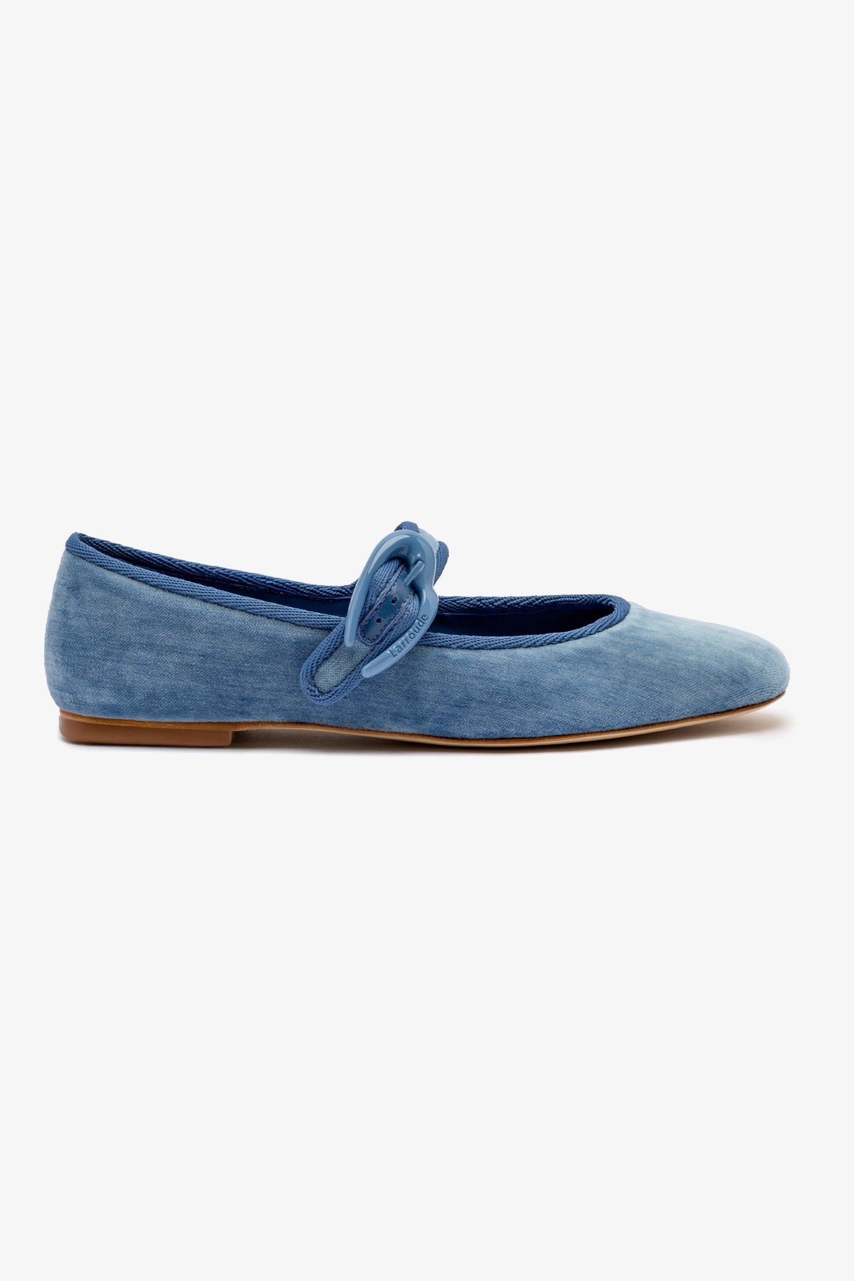 Verona Ballet Flat Shoes for Women - French Blue Velvet Comfortable Slip-On Loafers - Perfect for Casual Wear, Office & Date Night