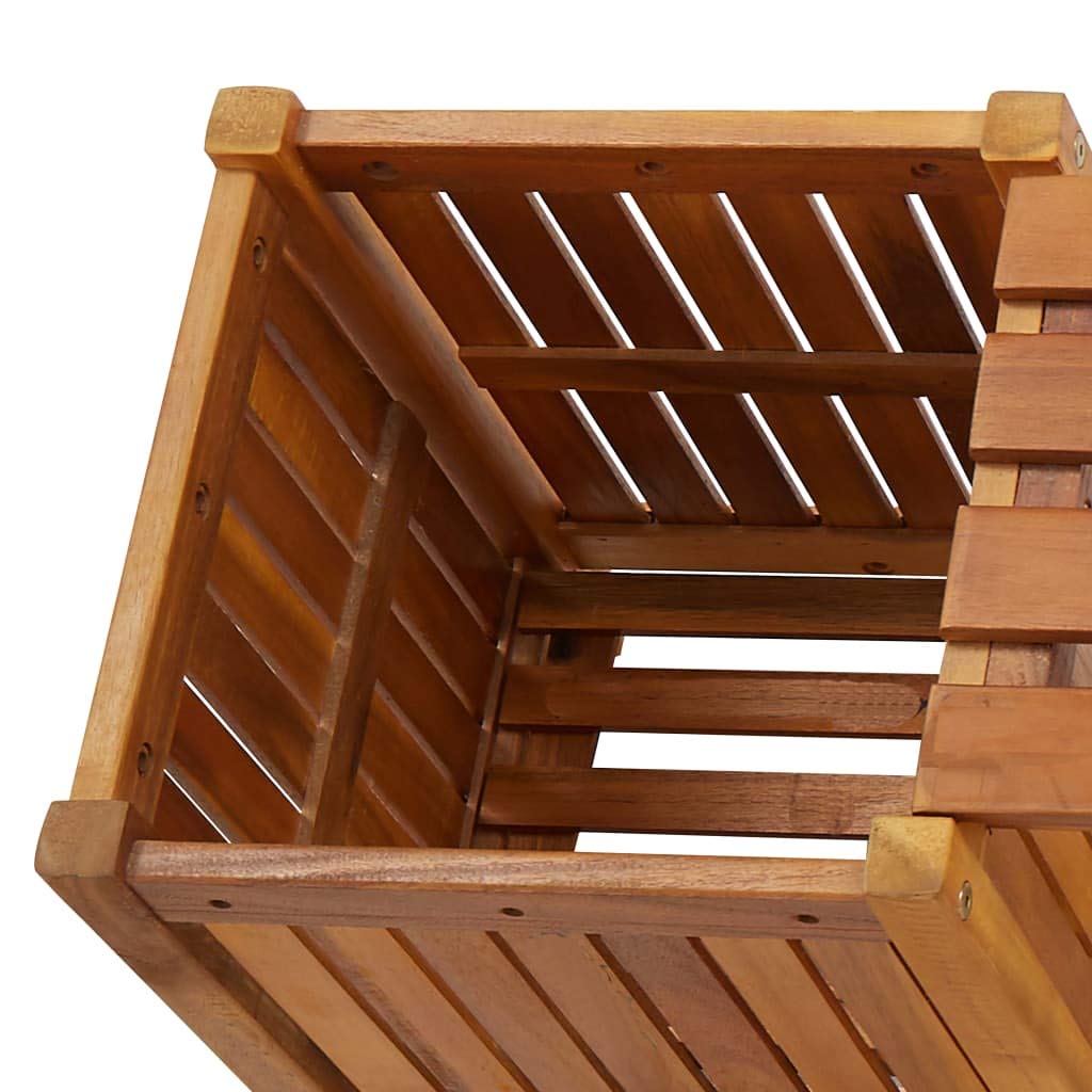 vidaXL Solid Acacia Wood Garden Bench with Integrated Planters - 59