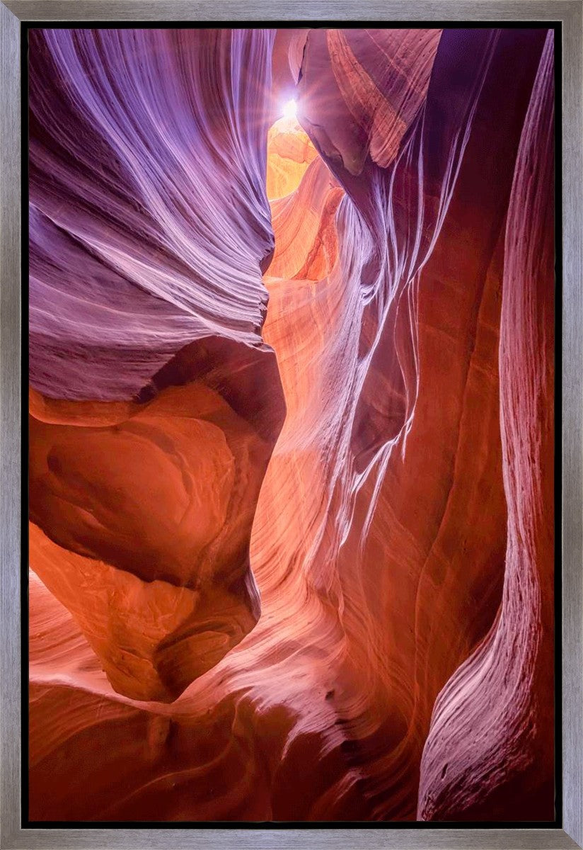 Stunning Antelope Canyon Sunburst Landscape Photo Print - Premium Gallery Wrap Canvas Wall Art for Living Room, Bedroom & Office Decor