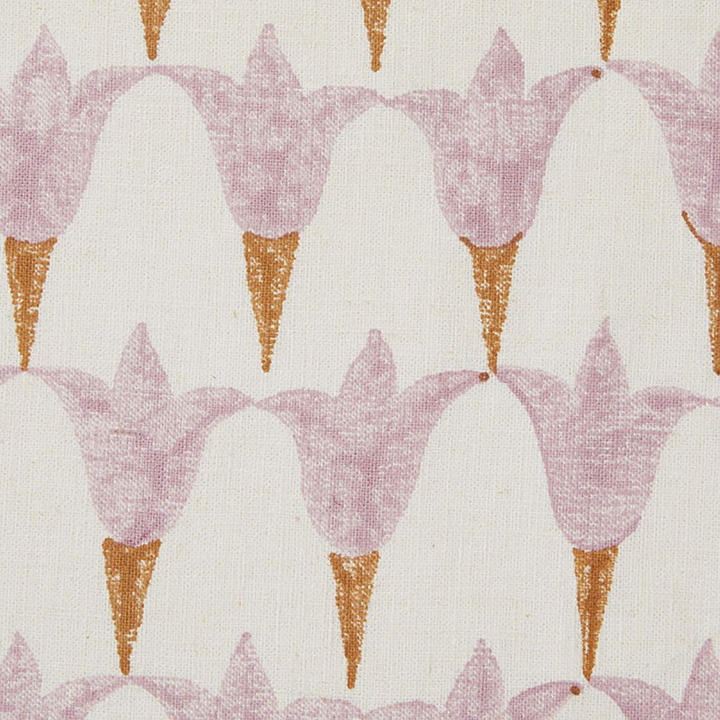 Premium Tulip Block Printed Fabric - Linen Cotton Blend in Rose & Copper - Perfect for Home Decor, DIY Crafts & Fashion Sewing Projects