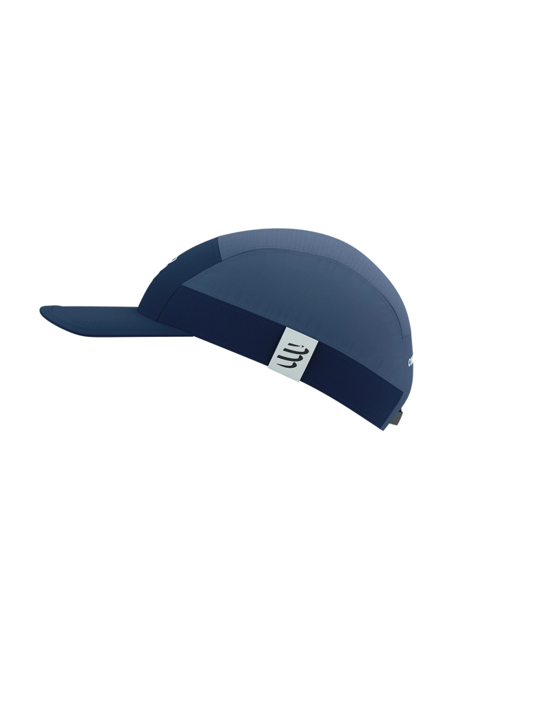 Compressport Unisex 5 Panel Lightweight Running Cap - Breathable & Moisture-Wicking Performance Hat for Men & Women - Perfect for Jogging, Cycling & Outdoor Sports (Indigo/Blue)