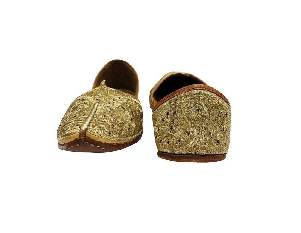 Men's Copper Jutti Shoes - Traditional Indian Mojari Khussa for Sherwani & Bridal Wear | Handcrafted Leather Wedding Footwear for Grooms & Special Occasions