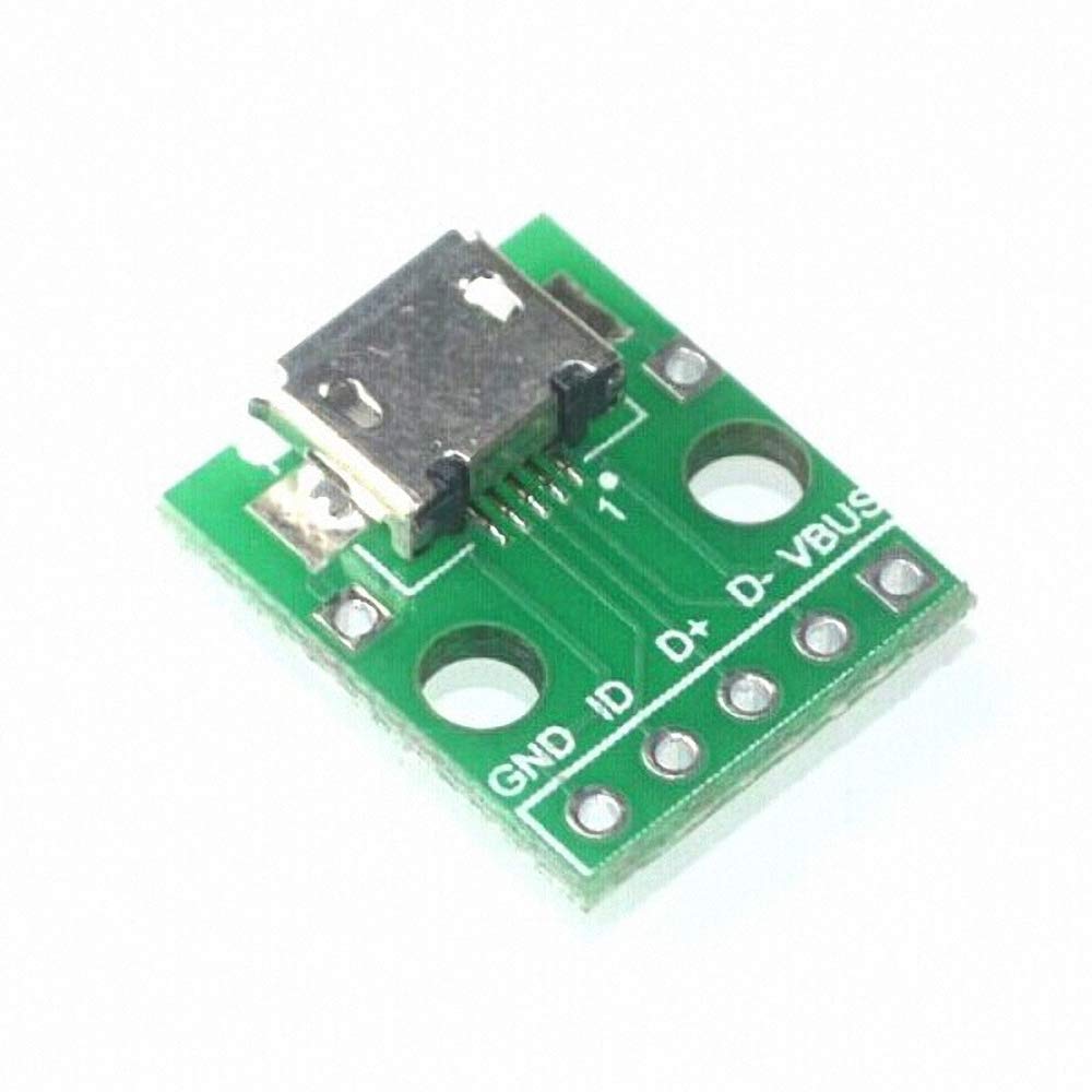 10pcs Micro USB to DIP Adapter 5-Pin Female Connector Type B PCB Converter for DIY Electronics & Arduino Projects