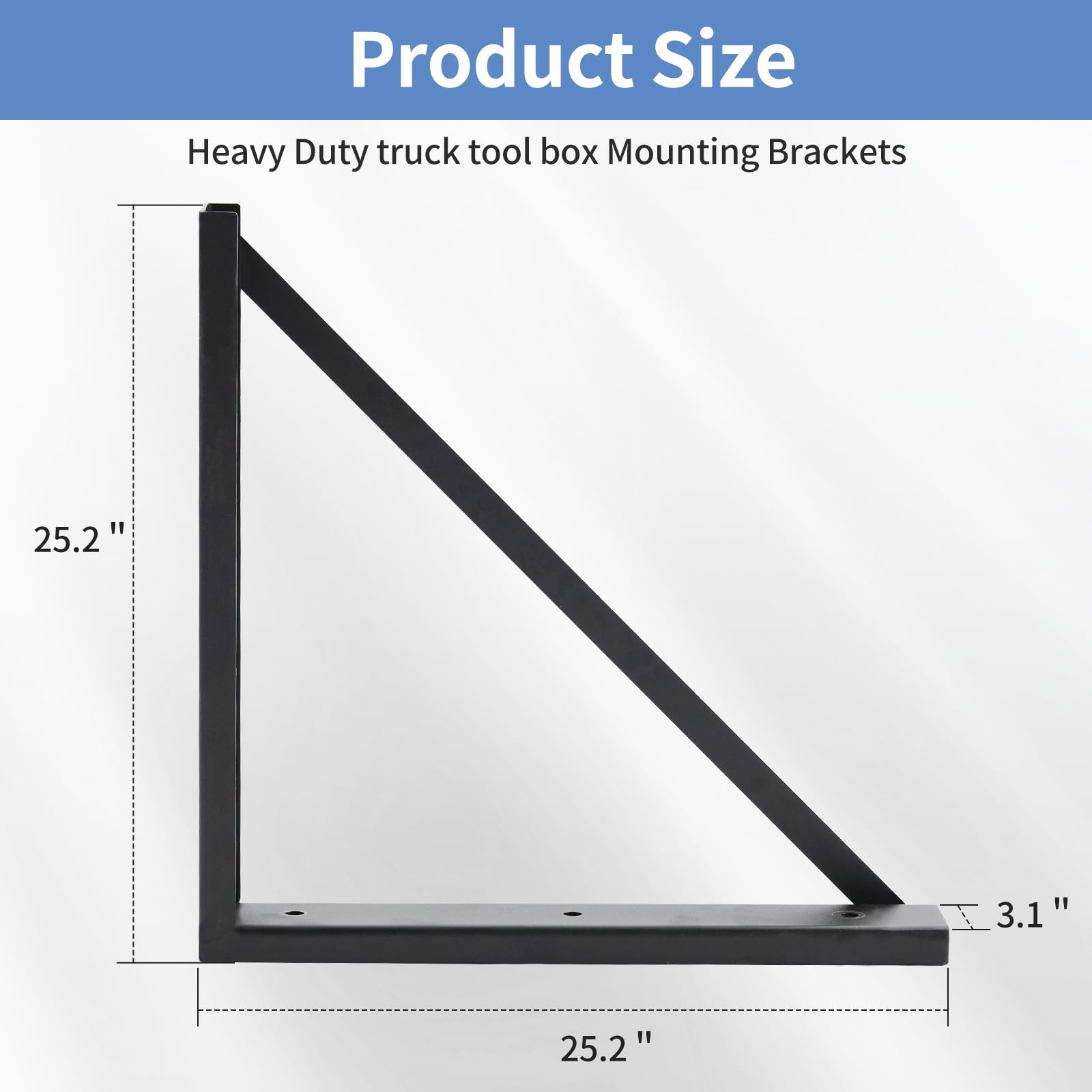 Heavy-Duty Underbody Steel Mounting Brackets for Truck Tool Box - 24