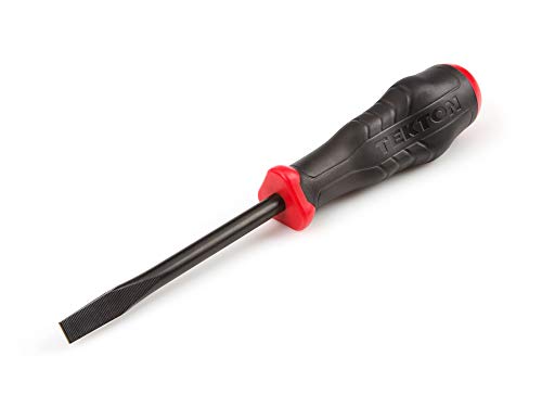 TEKTON 26633 5/16 Inch Slotted High-Torque Screwdriver with Black Oxide Blade | USA Made | Professional Tool for Automotive, Machinery & Heavy-Duty Repairs