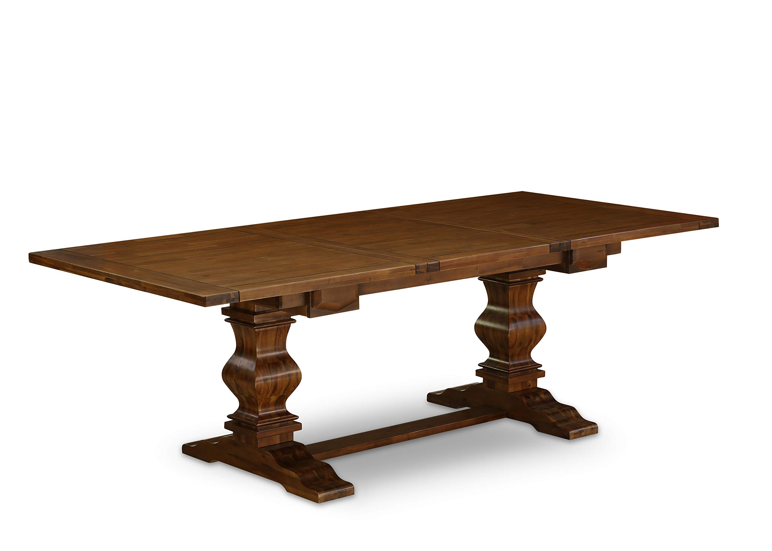East West Furniture 5-Piece Dining Room Set with Rectangle Table & 4 Fabric Chairs - 42x92 Inch Walnut Kitchen Table Set with Extendable Leaf - Perfect for Family Meals, Dinner Parties & Small Space Dining