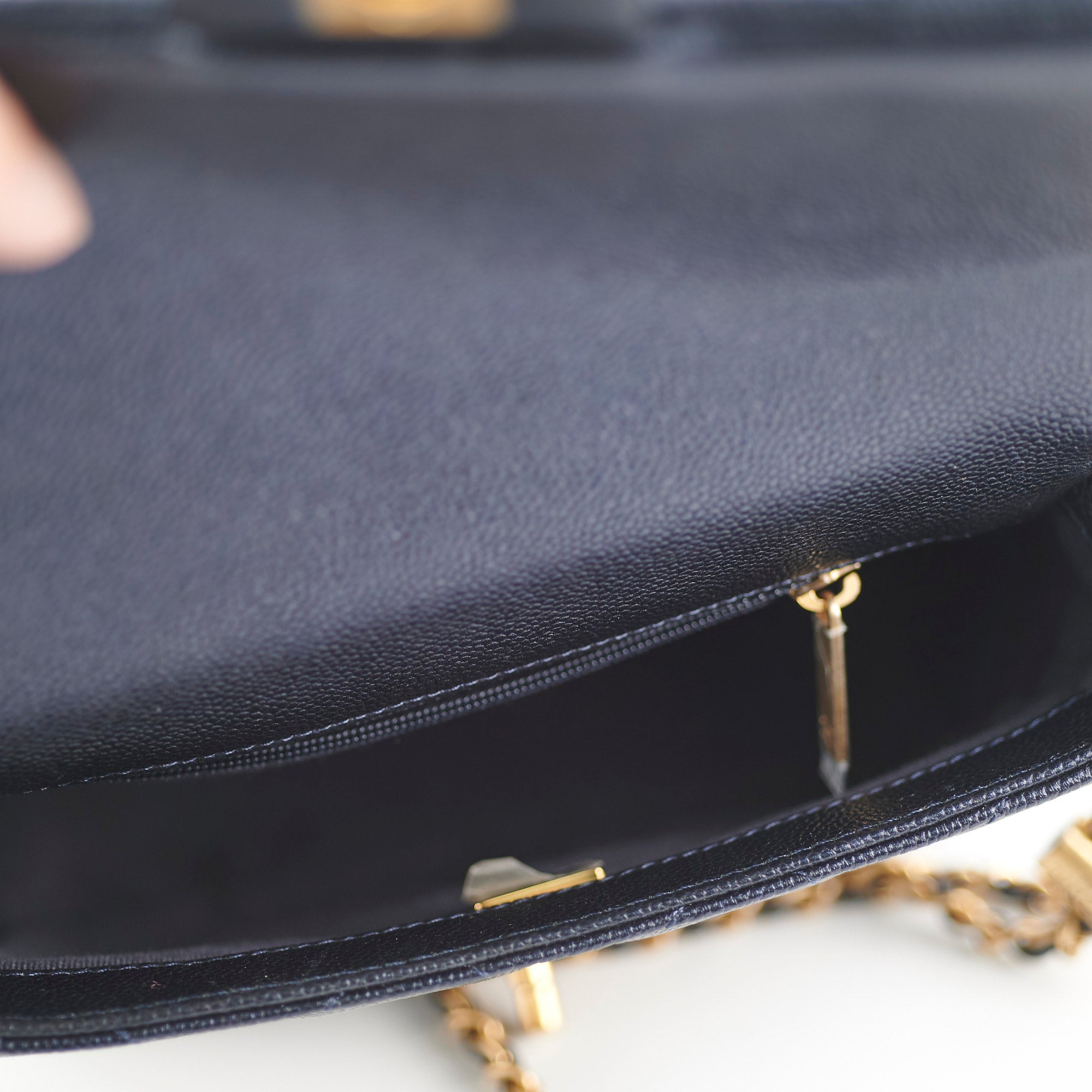 Chanel Perfect Mini Classic Flap Bag Iridescent Navy Blue Leather Crossbody Purse for Women | Luxury Evening Party & Date Night Accessory