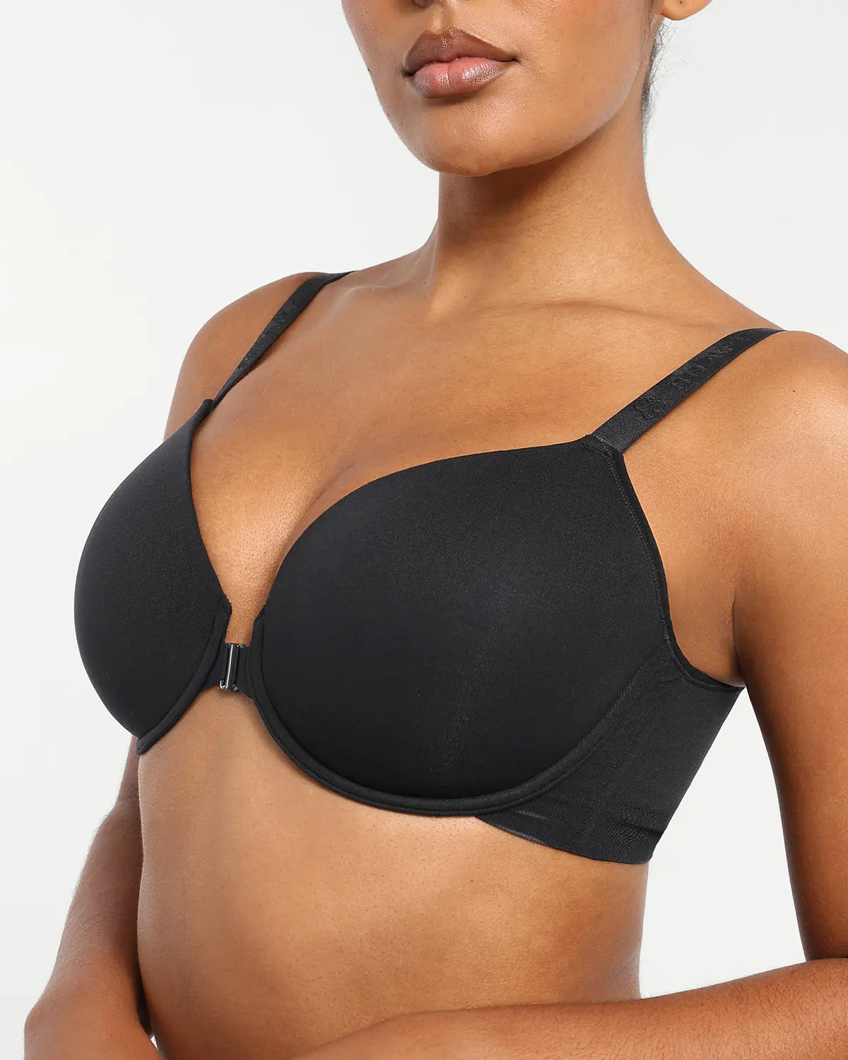 Front Close Underwire Bra - Black Lace Supportive Comfort for Everyday Wear & Special Occasions