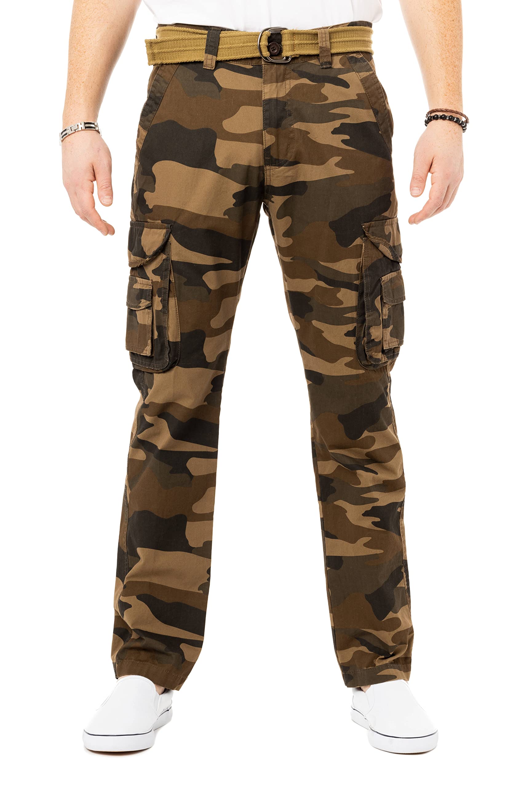 X RAY Men's Cargo Pants - Soft Cotton Work Pants with Deep Pockets & Belt Loops | Durable Tactical Pants for Outdoor Work, Hiking & Travel