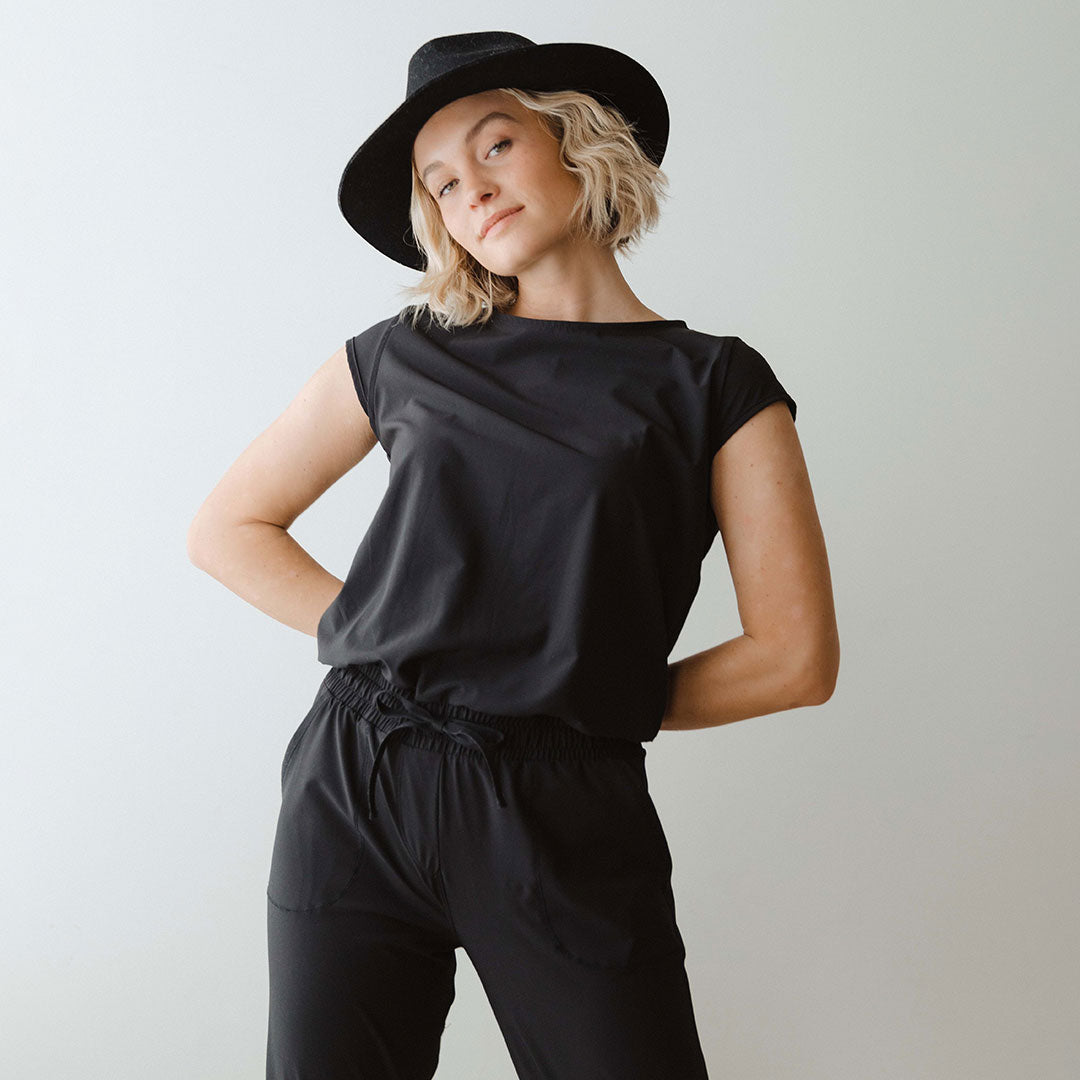 Stylish Black Jumpsuit for Women - Trendy One Piece Romper with Pockets | Perfect for Casual Outings, Date Nights & Summer Vacations