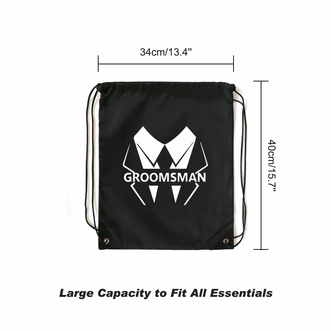 LADY & HOME 7-Pack Premium Groomsmen Proposal Gift Set - Drawstring Suit Bags for Best Man & Wedding Party - Perfect for Bridal Shower, Bachelor Party & Wedding Gifts (LJ-B)