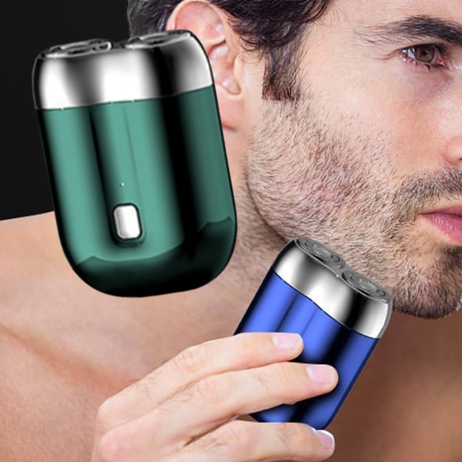 New Mini Dual-Head Electric Shaver for Men & Women - Portable Travel Shaver with USB Charging, Grey | Perfect for Travel, Gym & On-the-Go Grooming