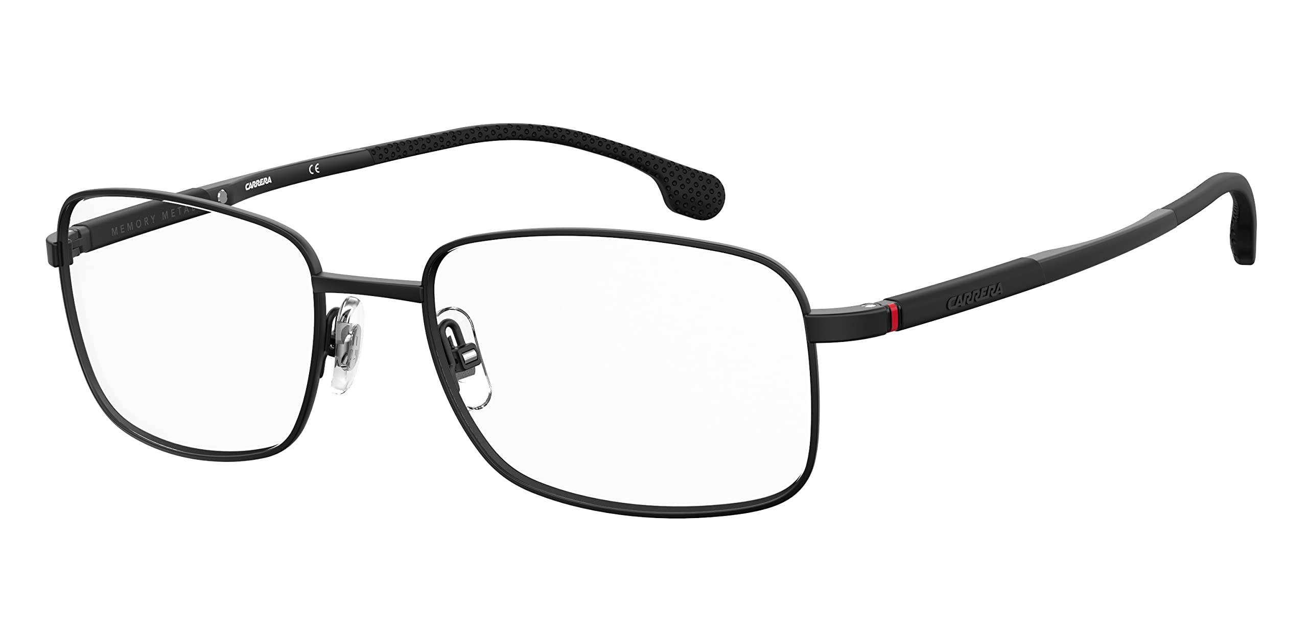 Carrera 8848 Rectangular Prescription Eyeglass Frames for Men - Matte Black, 55mm Lens Width, 18mm Bridge - Stylish & Lightweight for Work, Driving & Everyday Wear