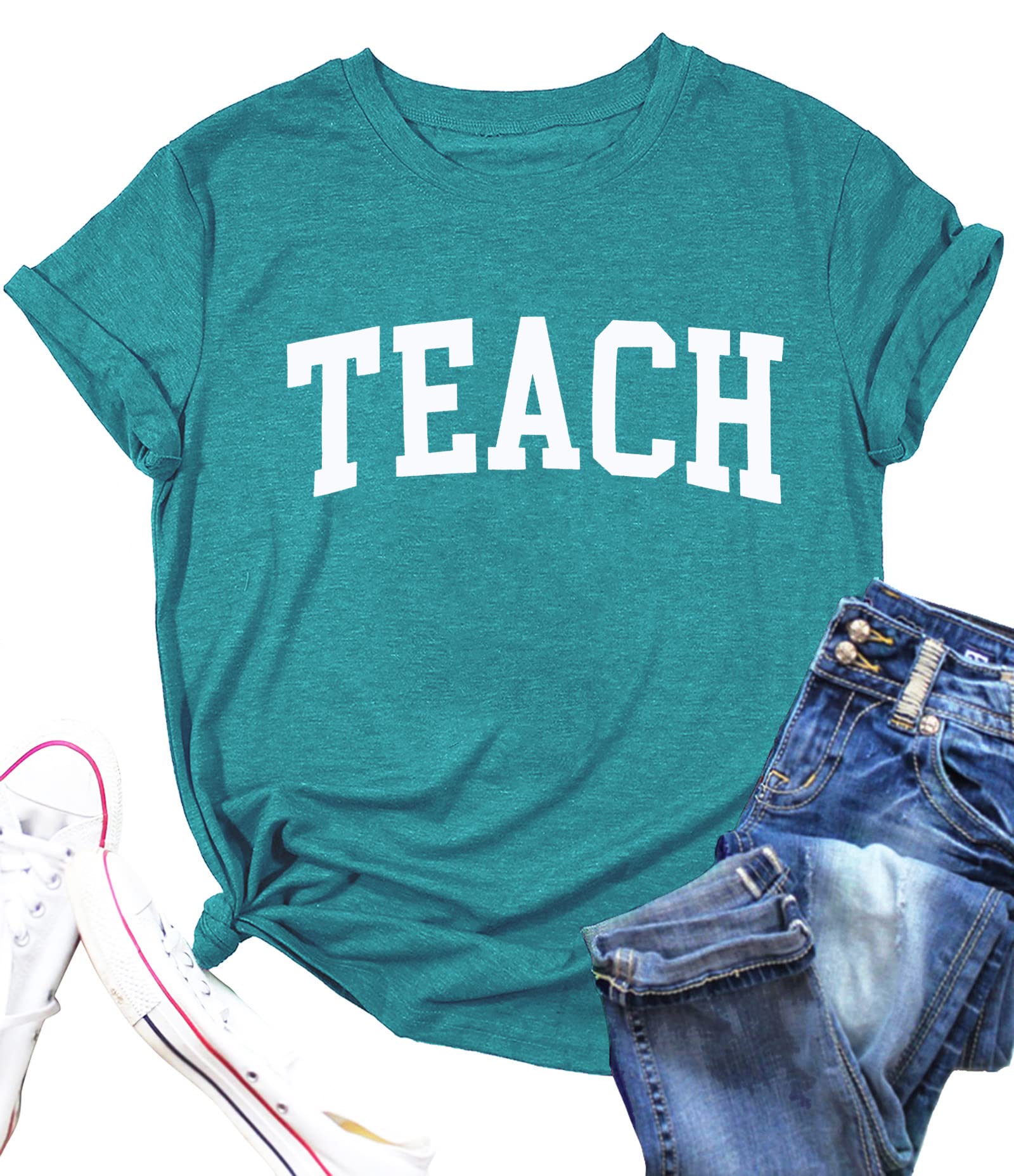 Funny Teacher T-Shirts for Women - Short Sleeve Graphic Printed Blouse | Perfect Teacher Appreciation Gift & Casual School Outfit