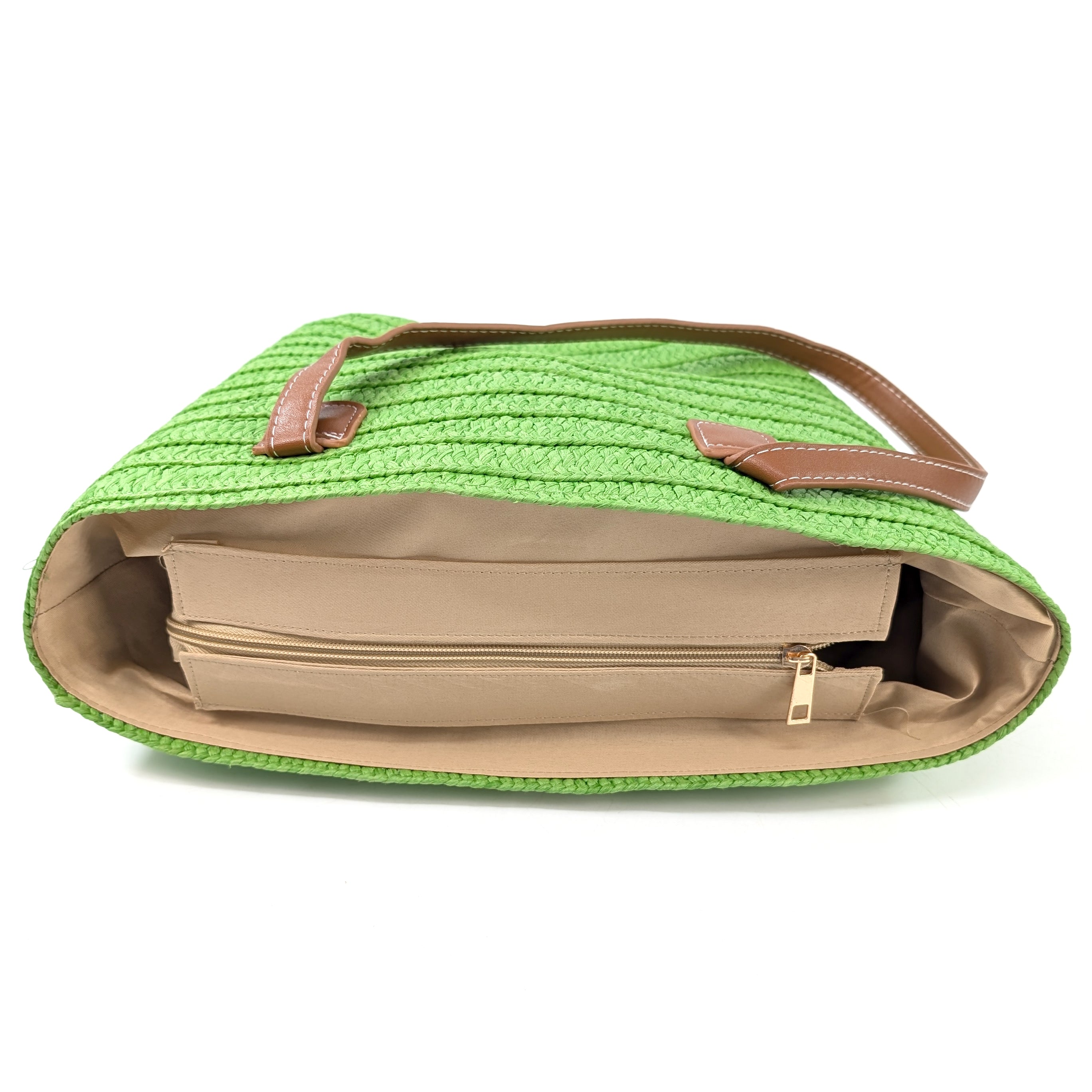 Stylish Straw Shoulder Bag for Women - Eco-Friendly Green Handbag for Beach, Summer & Casual Outings